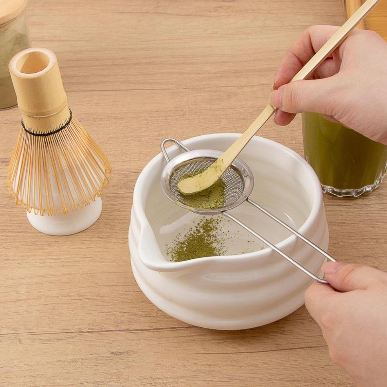 Blush Pink Matcha Set – 5-Piece Japanese Tea Kit with Ceramic Bowl, Bamboo Whisk & Scoop – Aesthetic Matcha Set for Home Rituals