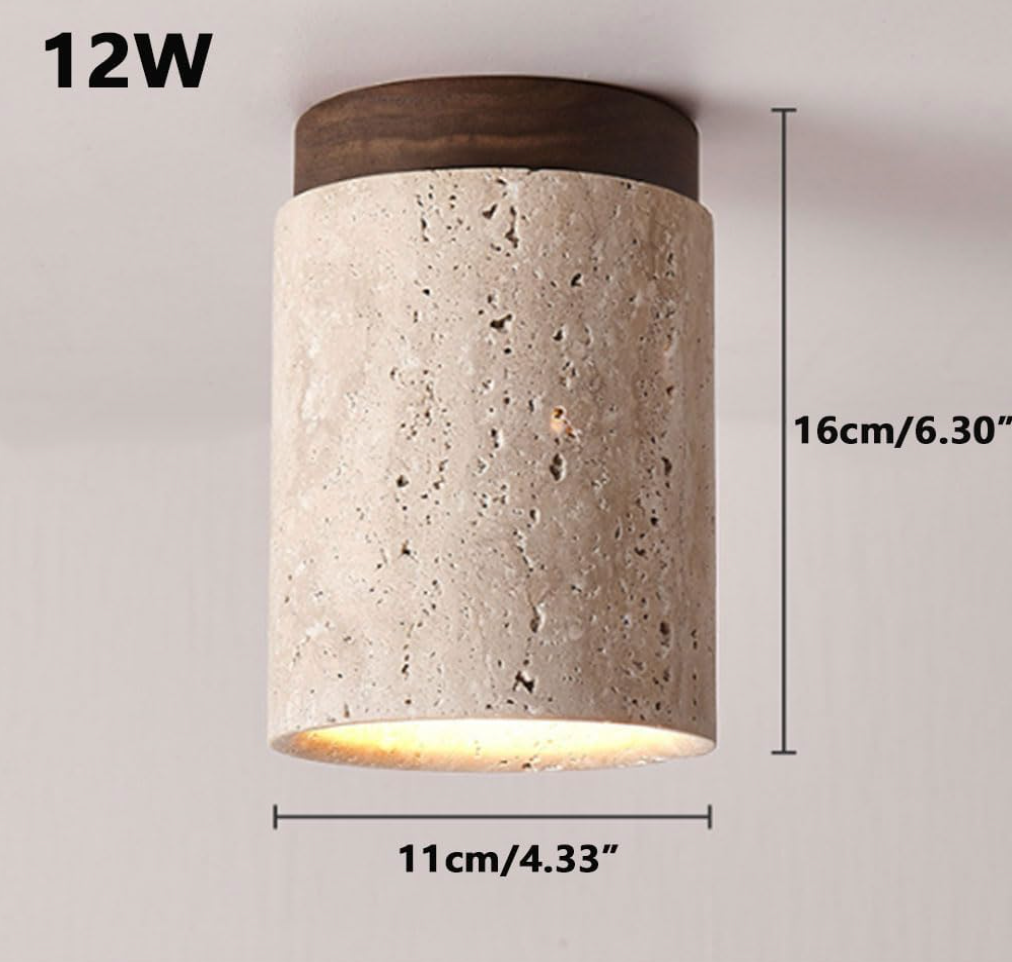 Natural Stone LED Cylinder Downlight – Glare-Free Ceiling Spot Lamp for Bedroom, Hallway, Living Room, or Accent Lighting