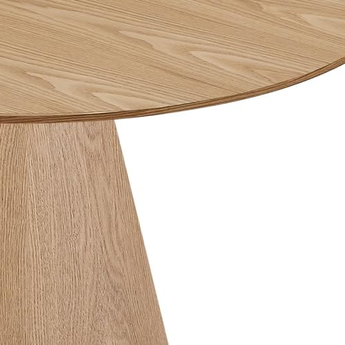 Round Dining Table with Wood Grain Top, Solid Wood, 47-Inch Modern Kitchen Table for 4-6, Mid Century Dining Room Table for Kitchen, Office, Restaurant - Natural Ash