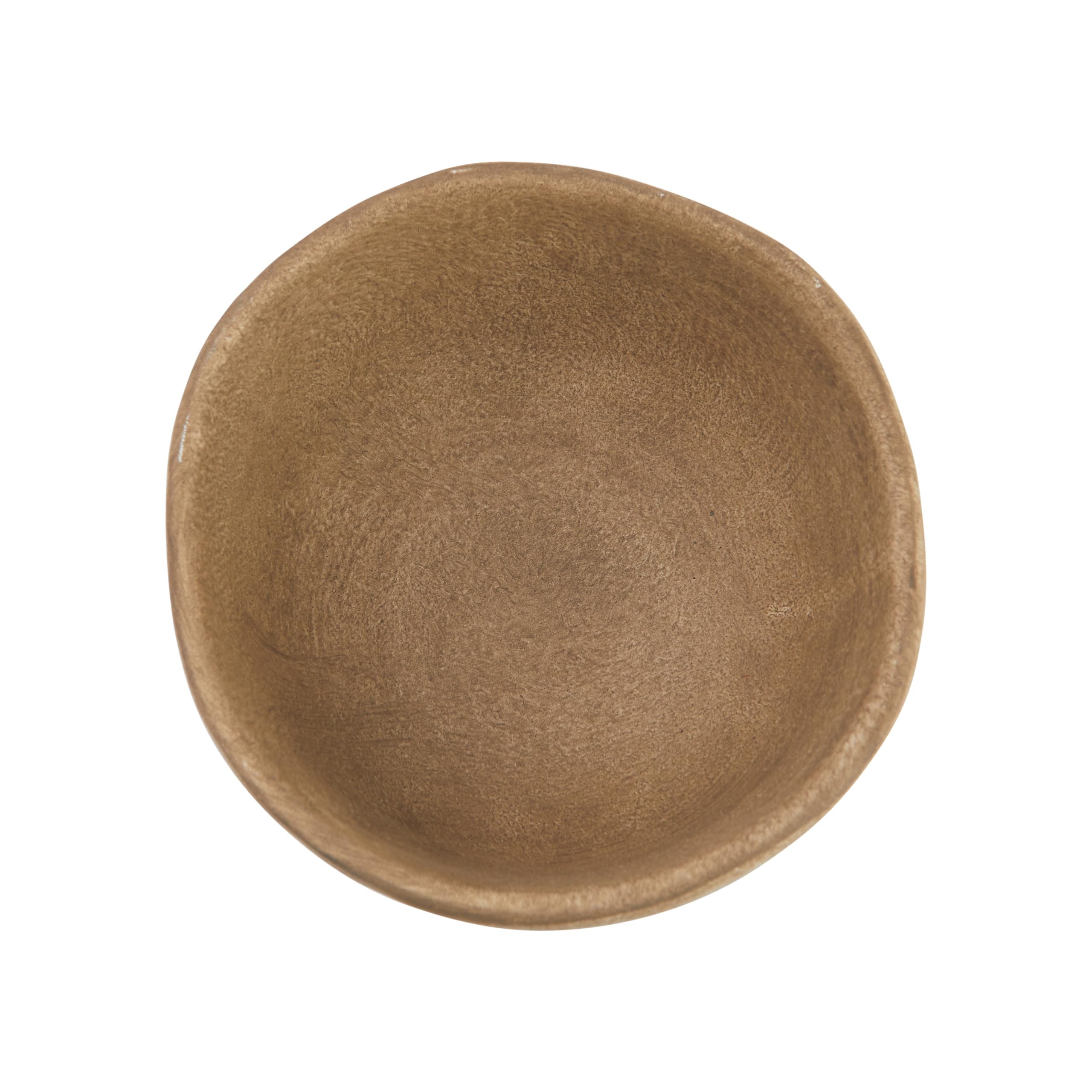 Small Boho Terracotta Footed Planter with Organic Edge – Matte Taupe - Uniquely Shaped Edge