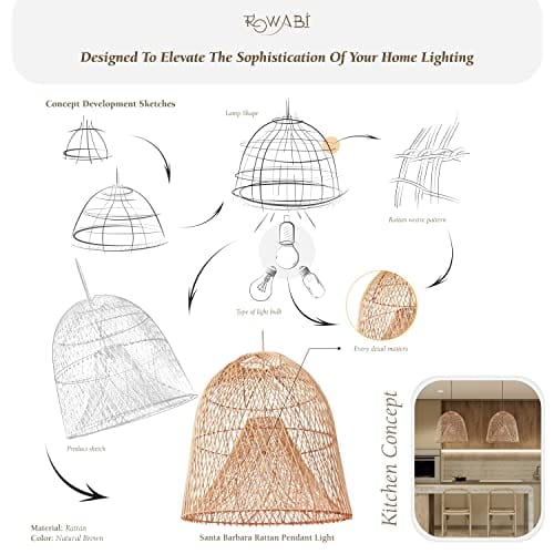 Handcrafted Rattan Pendant Light - Natural Beauty, Unique Design, Eco-Friendly Home Decor, Versatile Elegance, Quality Craftsmanship
