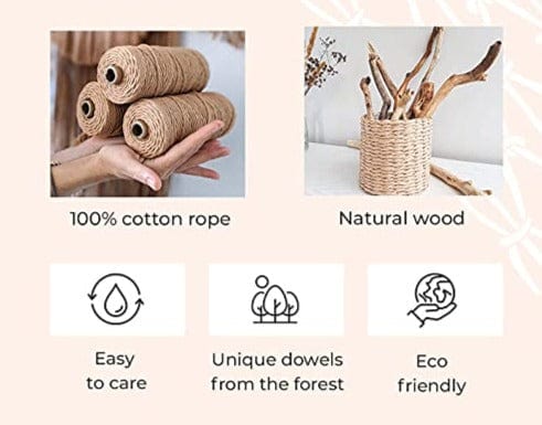 Large Handmade Macrame Wall Decor with Feathers - Boho Bohemian Interior Style - Premium Quality Eco Cotton - 49.2" x 55.5