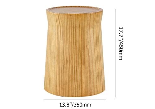 Round Pine Tree Wooden Stump End Table - Natural Edge Side Table, Small Coffee Table - Cottage Style with Tray Top in Beige - Perfect for Bohemian Home Decor