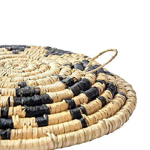 Set of 3 Woven Wall Basket Decor - Hanging Seagrass Flat Baskets, Boho Natural Wall Art for Living Room or Bedroom, Unique and Chic Decor