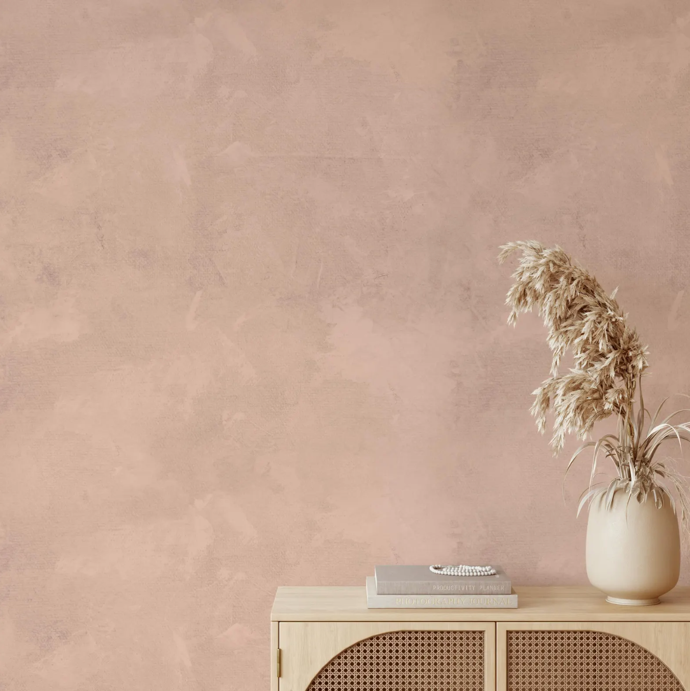 Pink Limewash Wallpaper – Peel and Stick or Traditional Removable Wallpaper – Faux Painted Texture in Dusty Rose – Boho Accent Wall Décor – Soft Blush Aesthetic for Bedroom, Nursery & Living Room