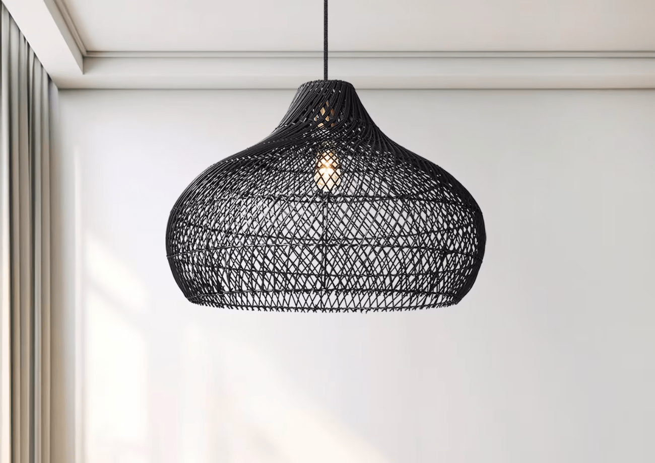 Artisanal Rattan Pendant Light - Captivating Design, Natural Materials - 26*19.5 inches