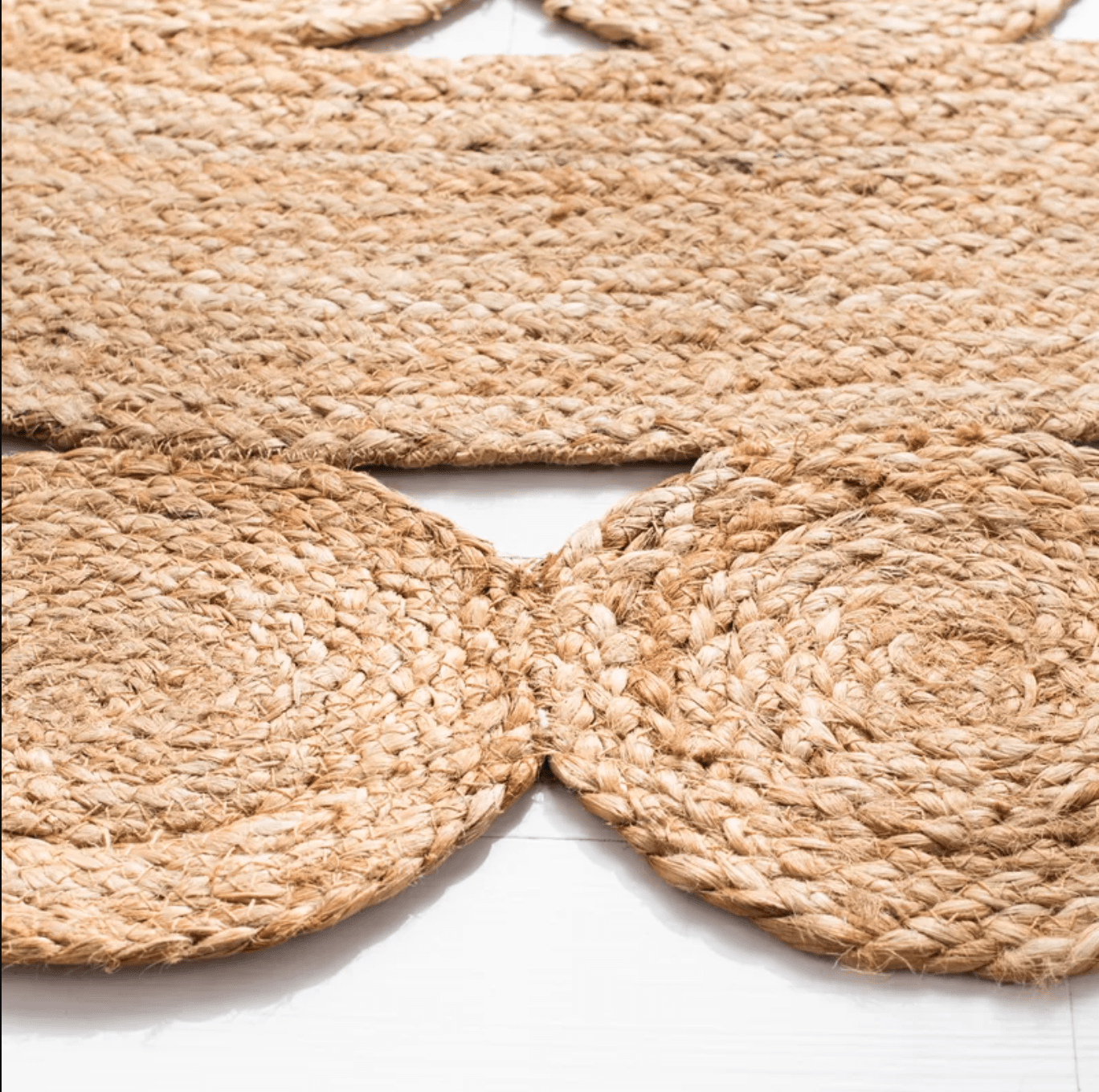 Beige Flatweave Jute/Sisal Round Rug - Rug for High Traffic Areas - Floor Heating Safe and Anti-Fatigue Design