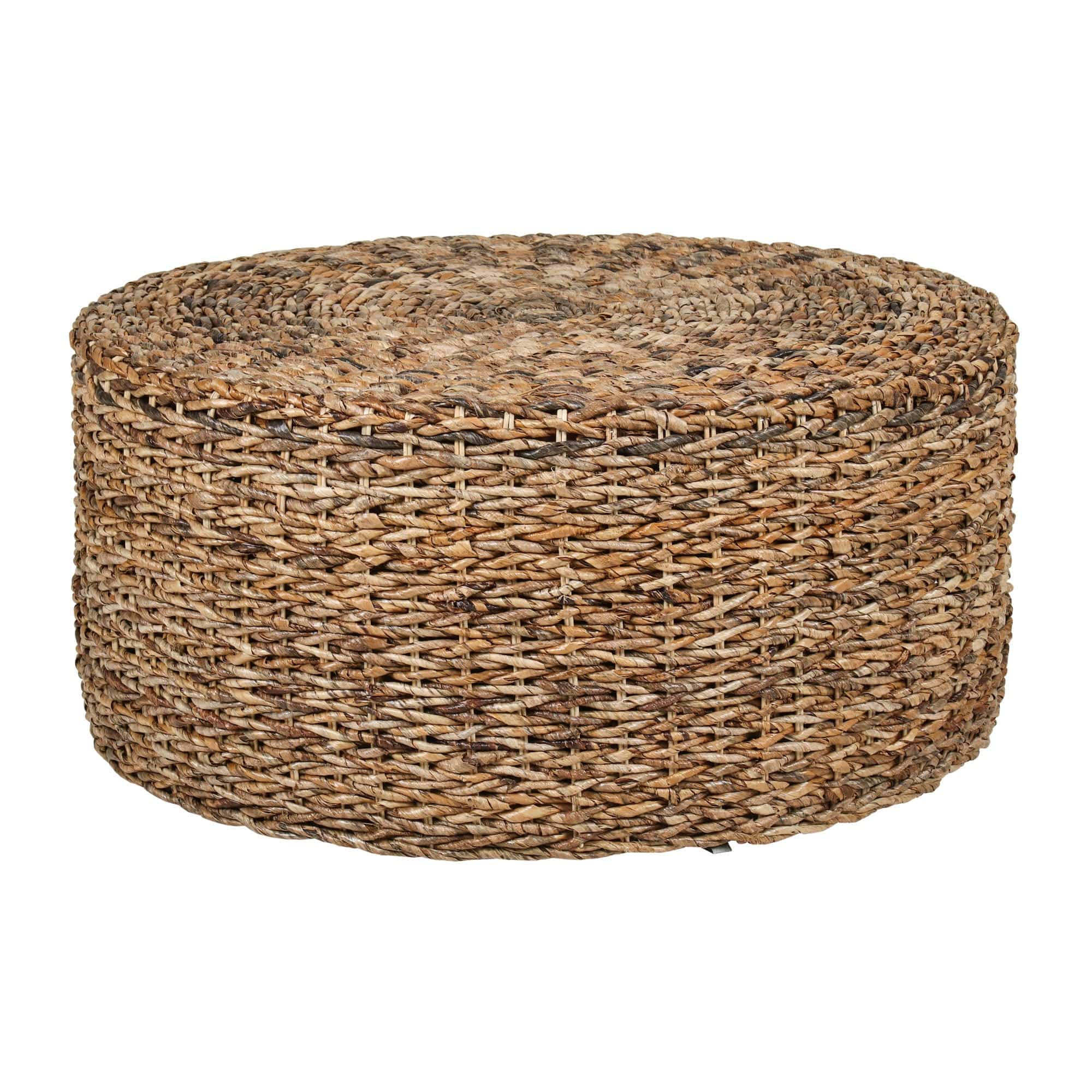 Bohemian Chic Handwoven Abaca Coffee Table with Optional Feet - Sustainable and Unique Décor Piece