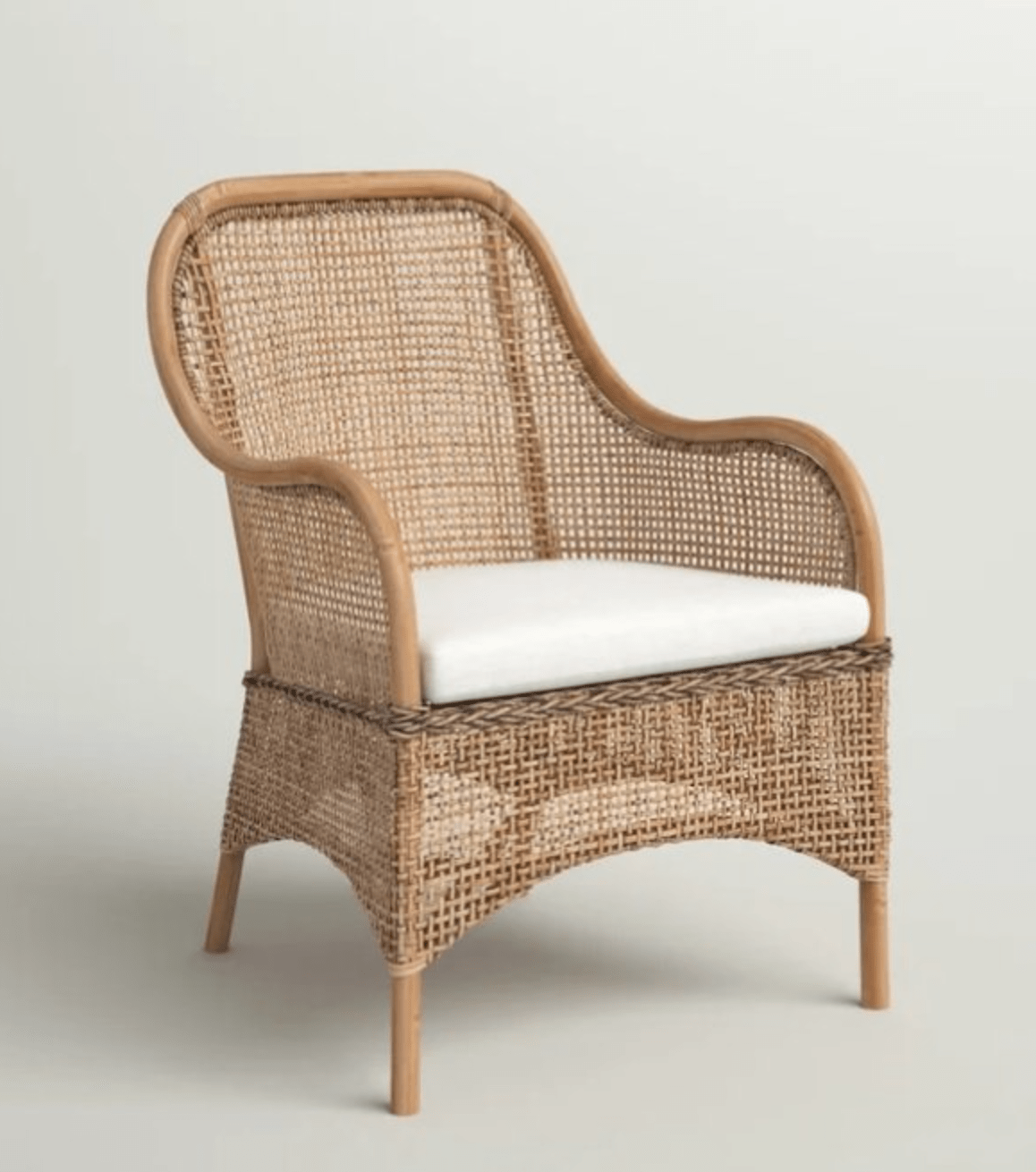 Boho Chic Rattan Accent Chair - Handwoven Natural Wicker Chair for Living Room, Bedroom, and Patio