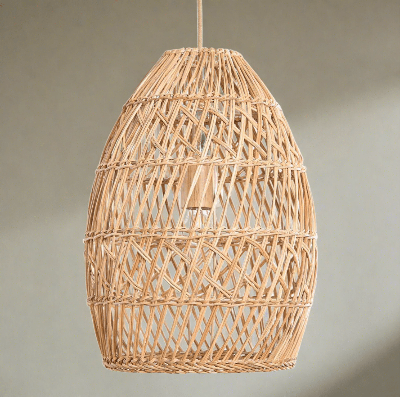 Boho Lampshade with Unique Woven Design, Natural Aesthetics, Handcrafted Artistry, Rattan Pendant Light for Living Rooms, Bedrooms, and Patios