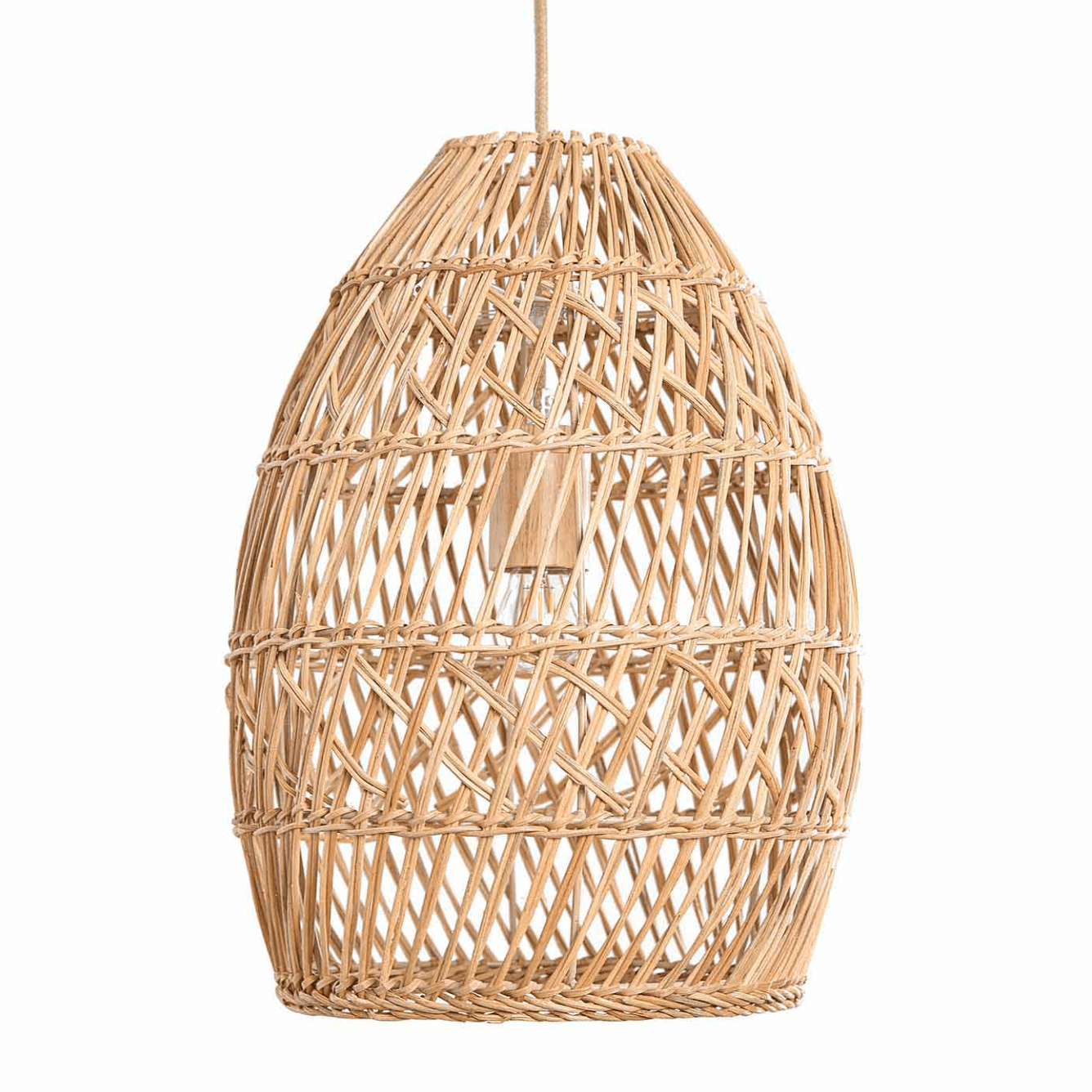 Boho Lampshade with Unique Woven Design, Natural Aesthetics, Handcrafted Artistry, Rattan Pendant Light for Living Rooms, Bedrooms, and Patios