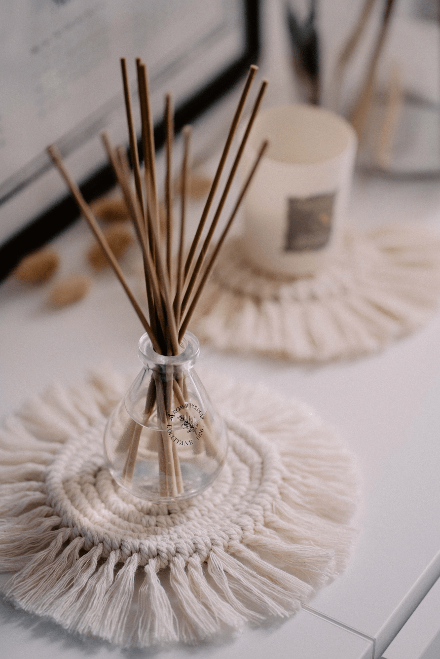 Boho Macrame Coasters: Elegant Table Decor for Home & Living Spaces