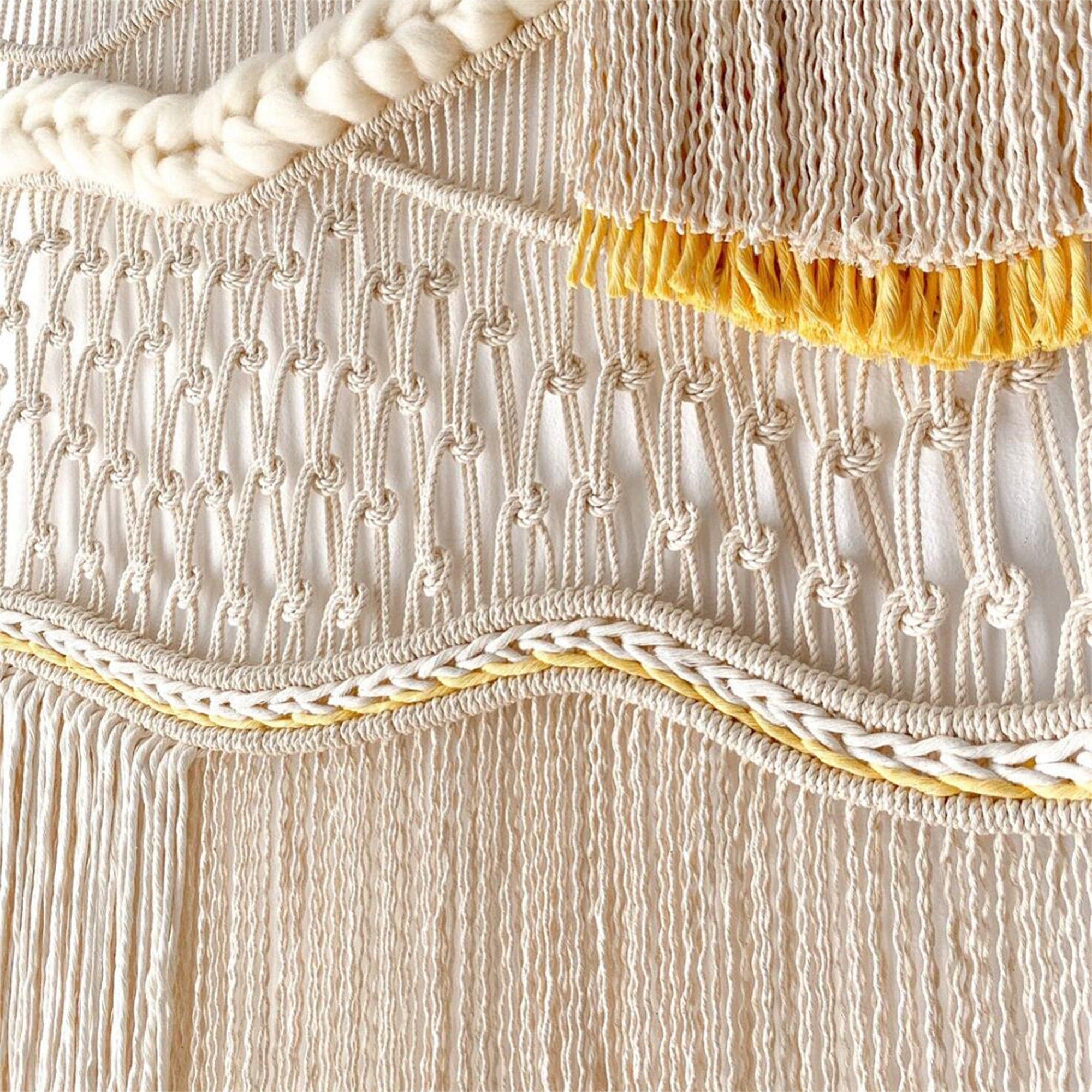 Boho Macrame Wall Hanging – Handmade Curtain, Woven Headboard, Unique Wall Decor, Perfect Gift