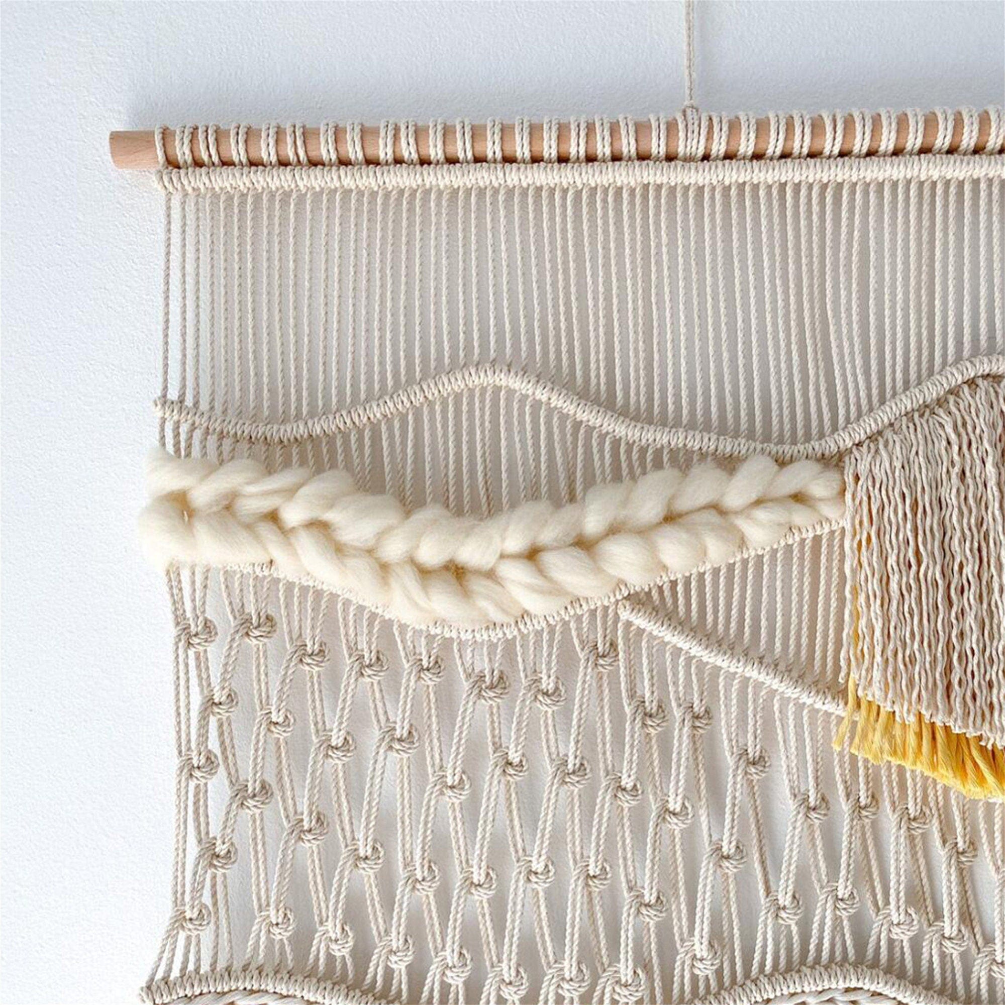 Boho Macrame Wall Hanging – Handmade Curtain, Woven Headboard, Unique Wall Decor, Perfect Gift