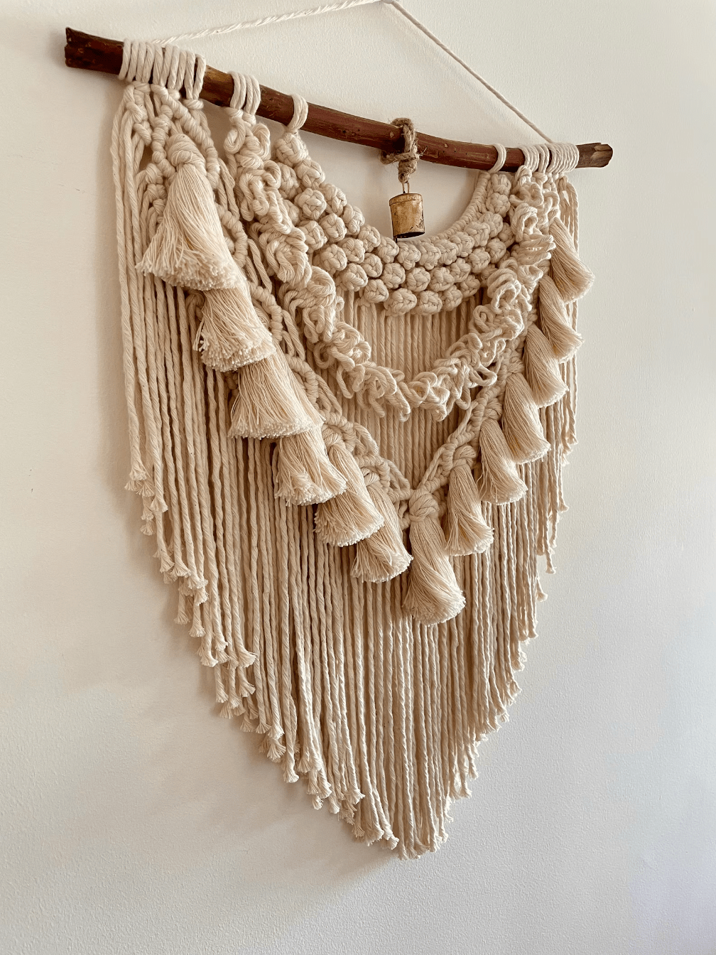 Boho Macrame Wall Hanging - Handmade Rustic Vintage Tapestry - Cotton Home Decor - 60x70 cm