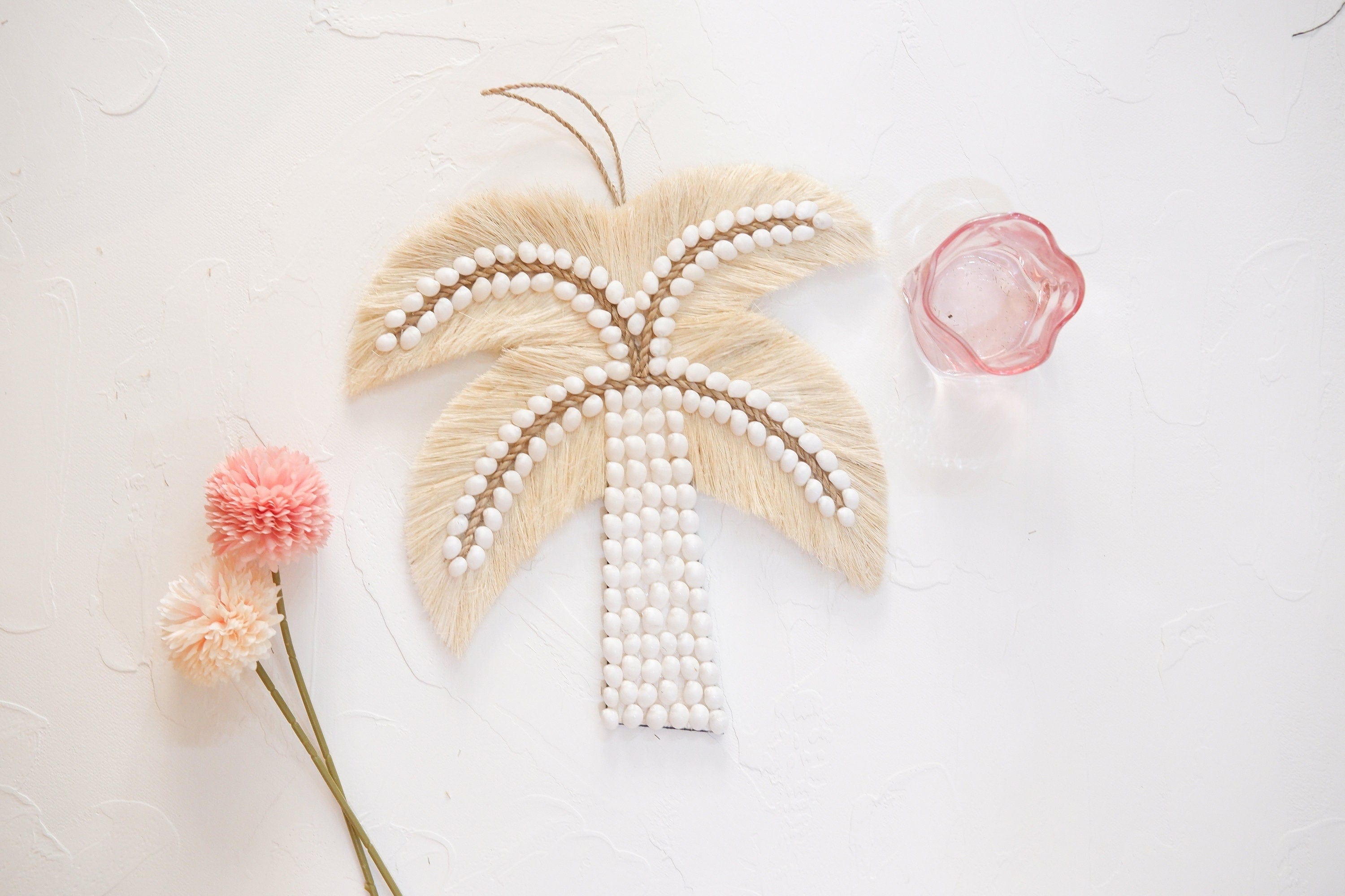 Boho Palm Tree Shell Wall Decor – Coastal Nursery and Kids' Room Ornament