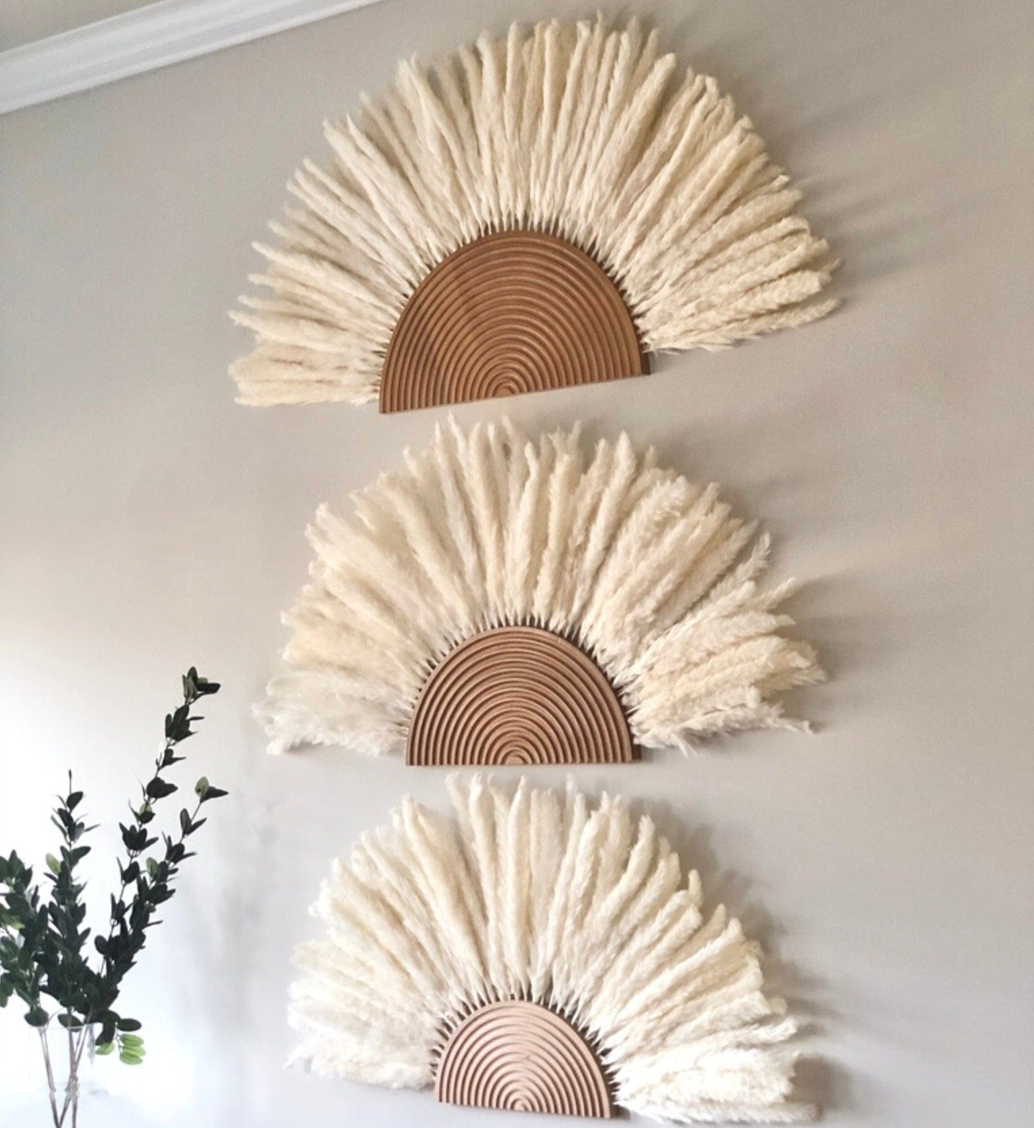 Boho Pampas Grass Sun Wall Art – Perfect for Nursery and Baby Room Decor