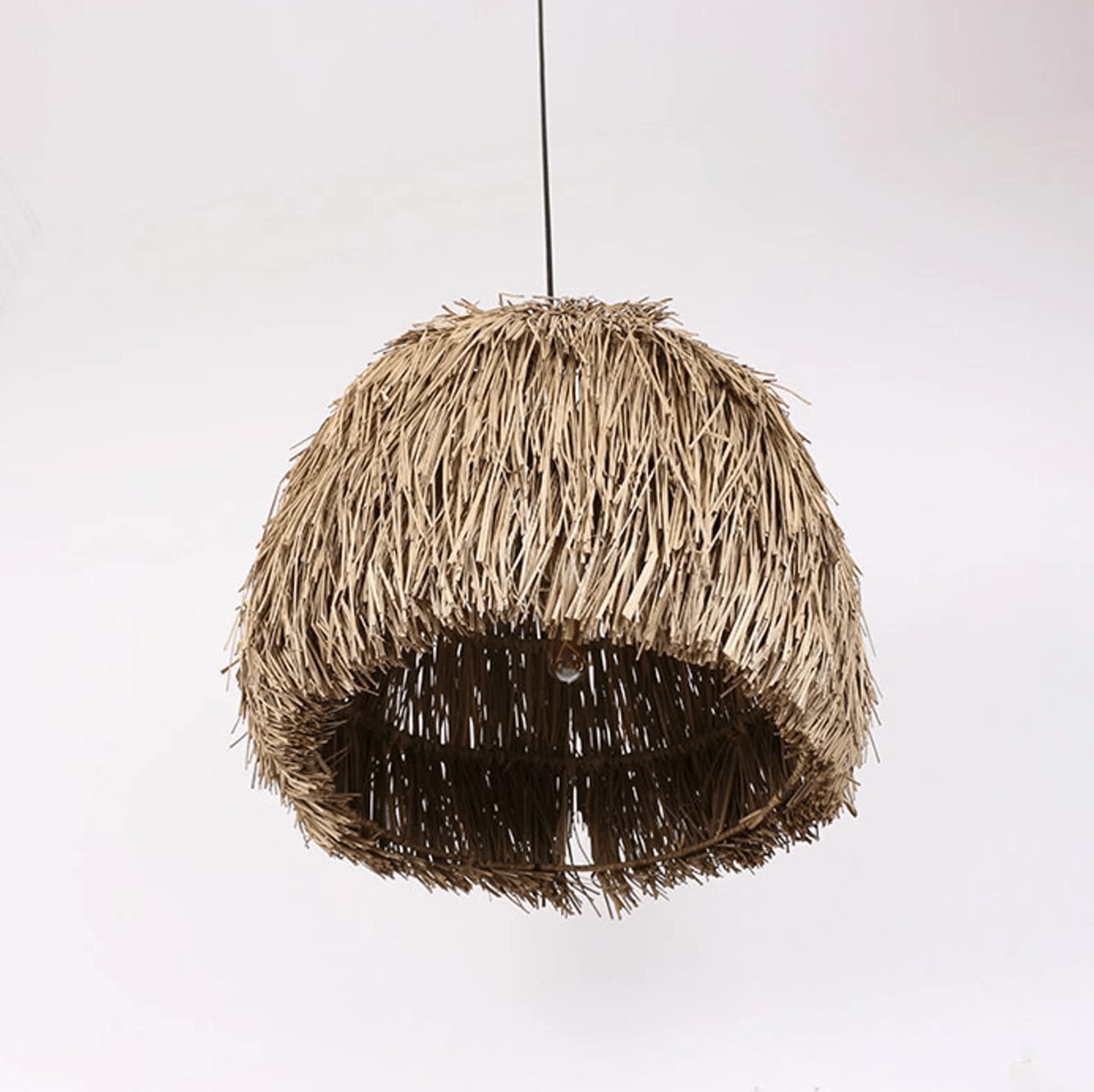 Chunky Raffia Rattan Pendant Light – Earthy Chic Design for Kitchen Islands and Dining Rooms