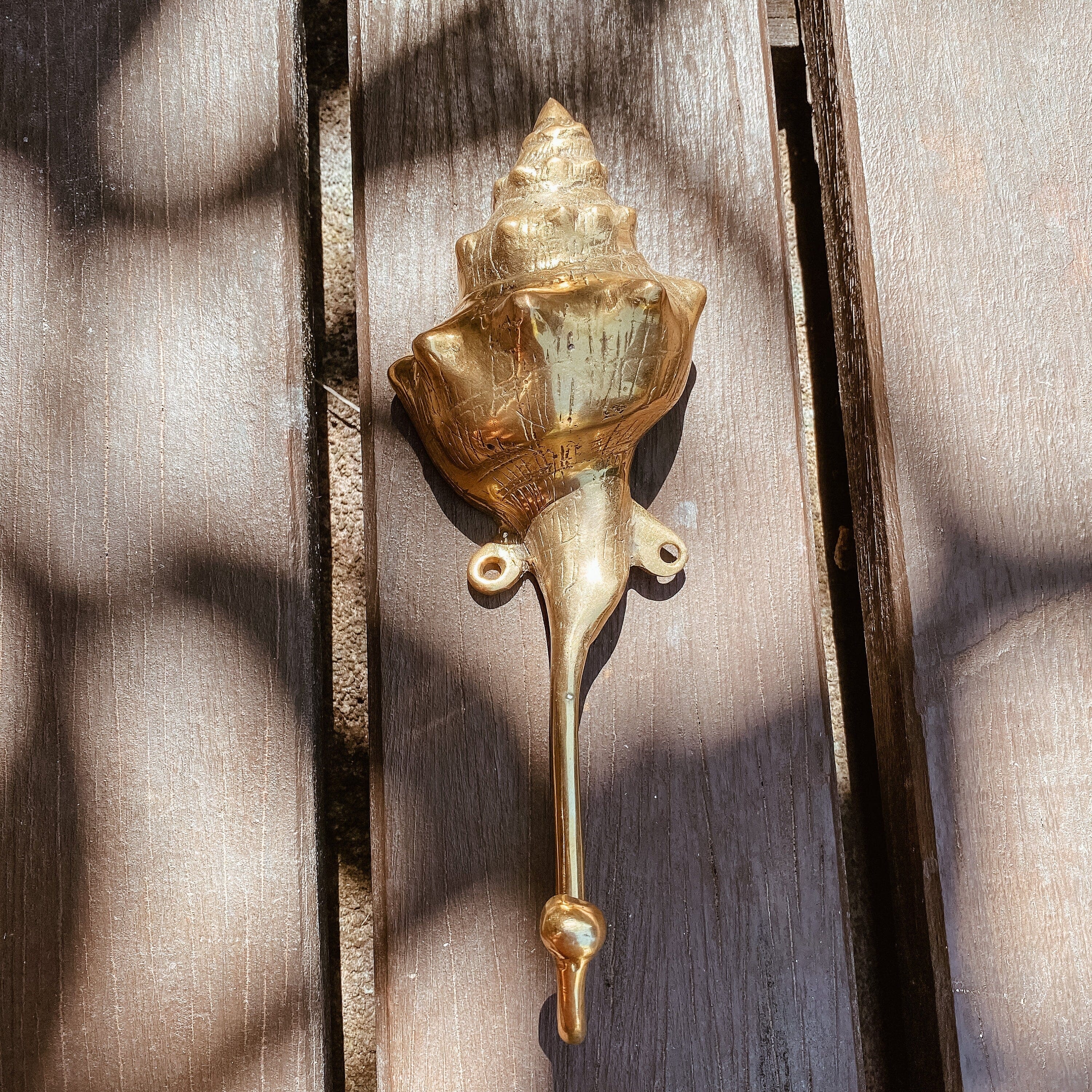 Conch Shell Brass Wall Hook – Elegant Coastal Decor