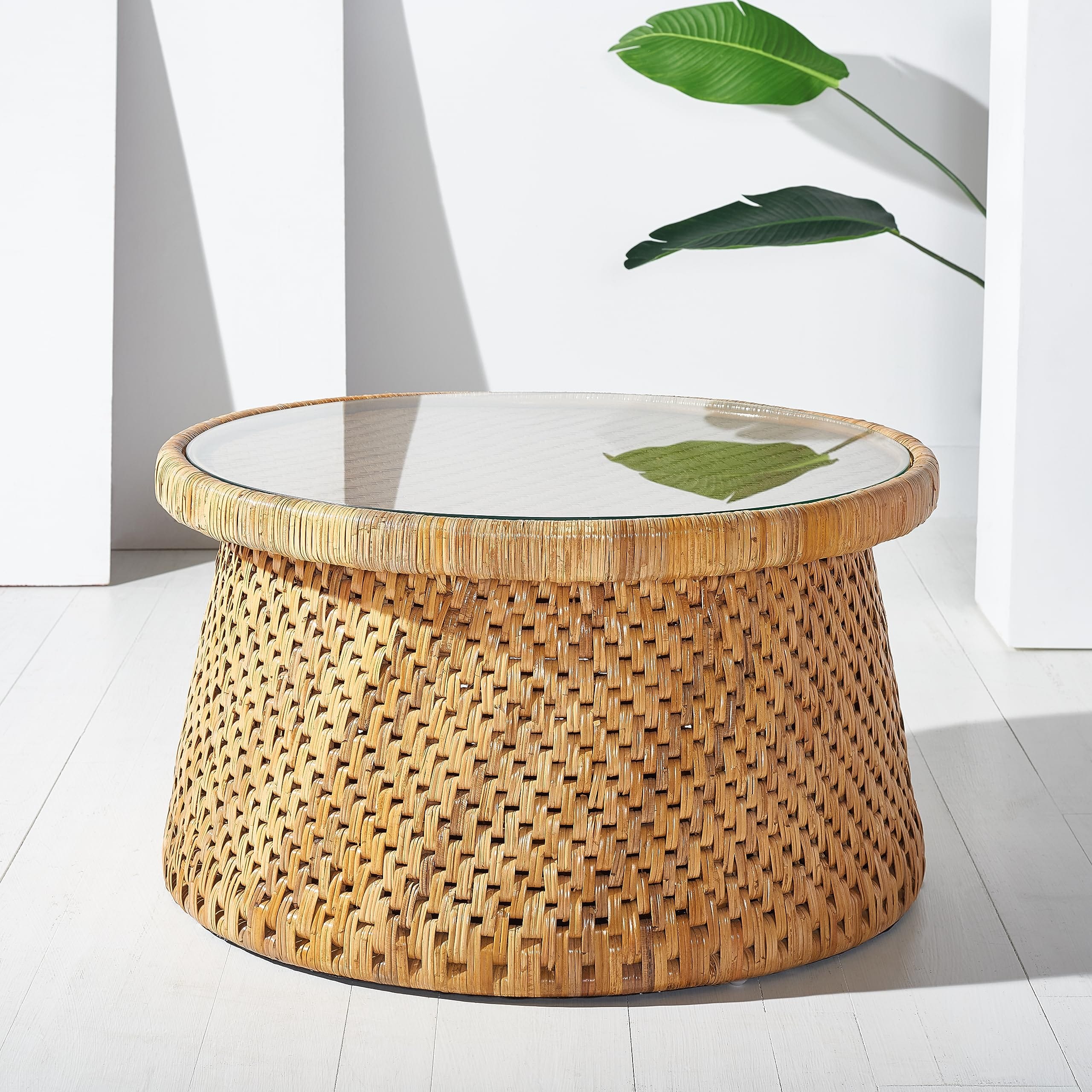 Couture Chic Designer Rattan Coffee Table - Stylish and Sturdy Furniture for Your Home