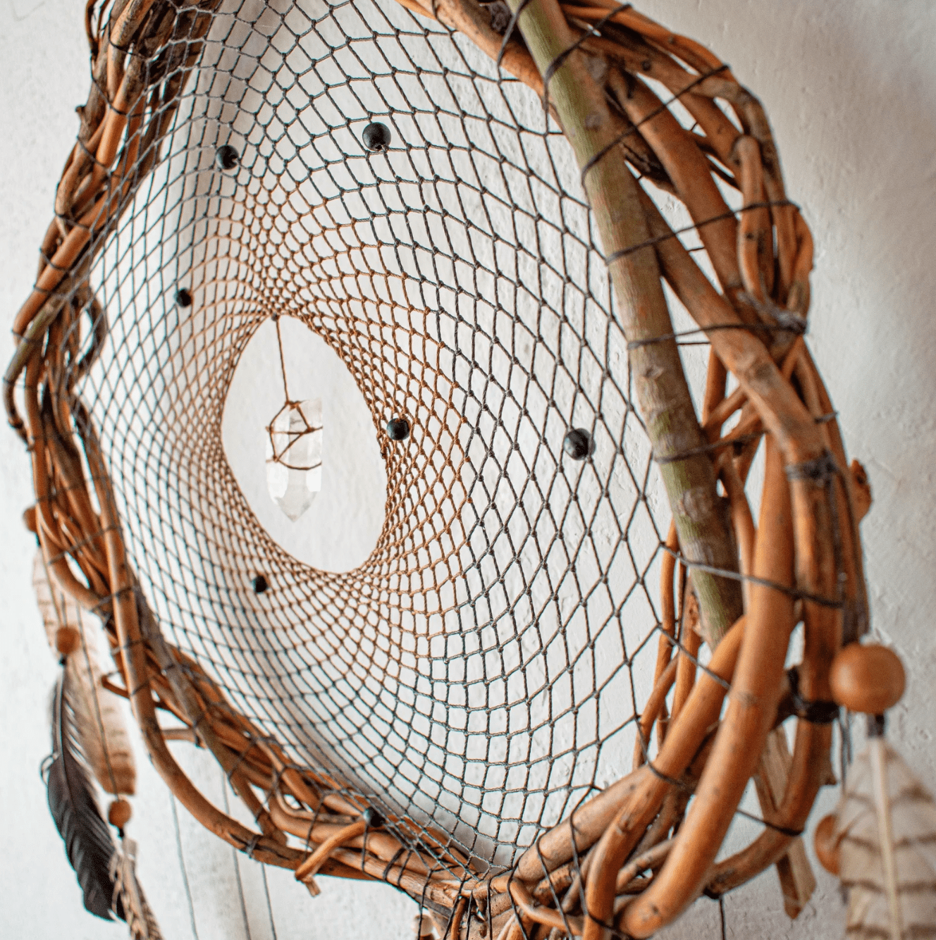 Dream Catchers Brown Handmade Feather Native American Dreamcatcher Circular Net for Car Kids Bed Room Wall Hanging Decoration Decor Ornament Craft