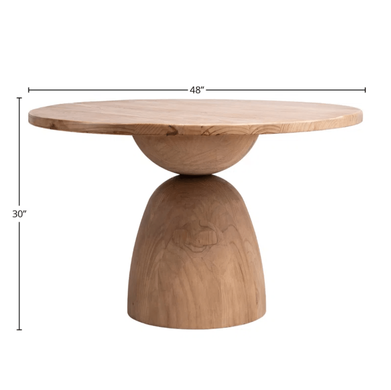 Eco-Friendly Reclaimed Pine Dining Table – Round, Modern Casual Design, Light Finish, Available in 36" and 48"