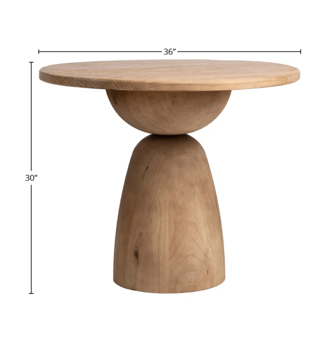 Eco-Friendly Reclaimed Pine Dining Table – Round, Modern Casual Design, Light Finish, Available in 36" and 48"