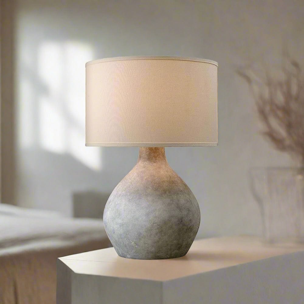 Elegant Lava Finish Table Lamp with Linen Shade – 26.25 Inch Incandescent Light