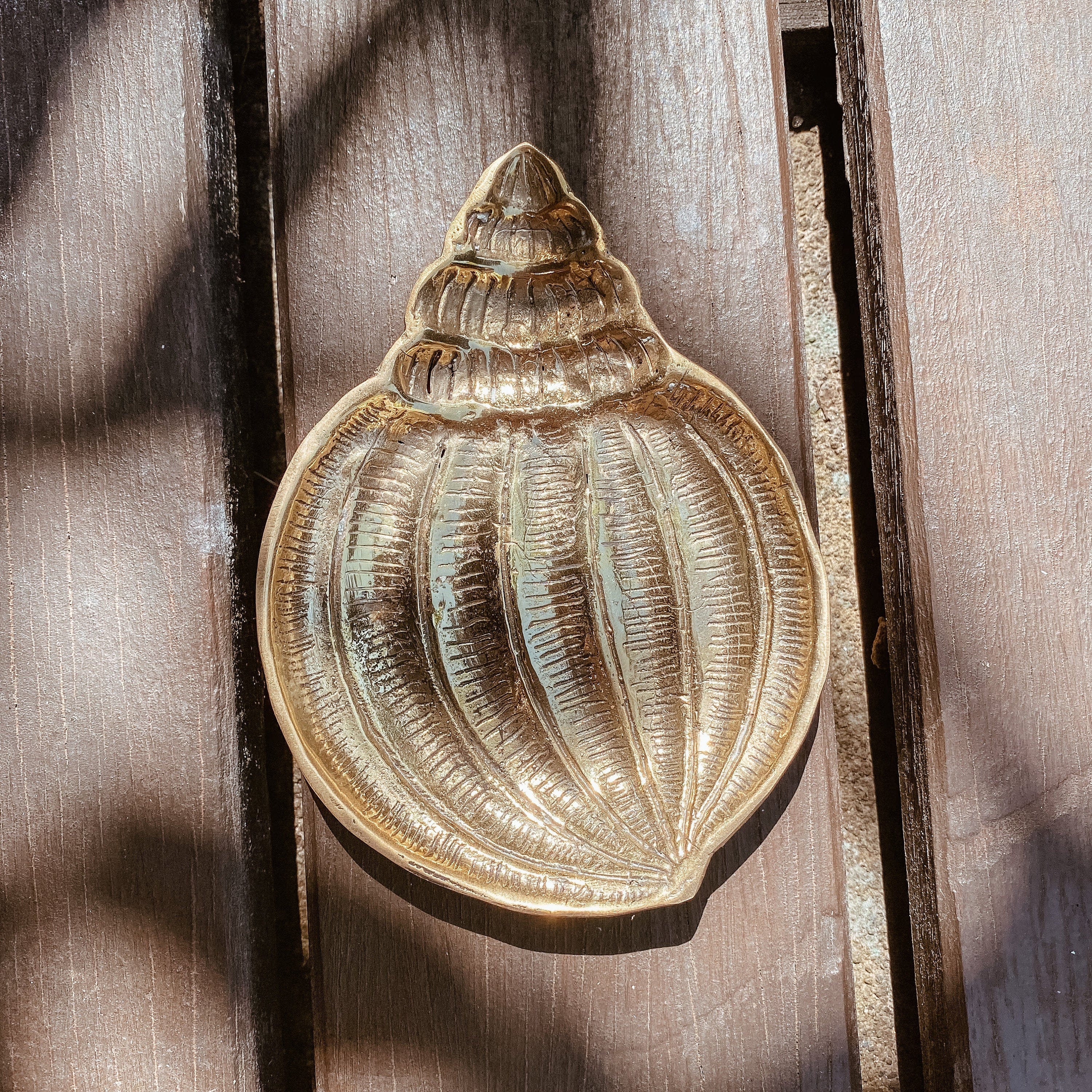 Gold Brass Snail Shell Trinket Tray – Elegant Jewelry Organizer