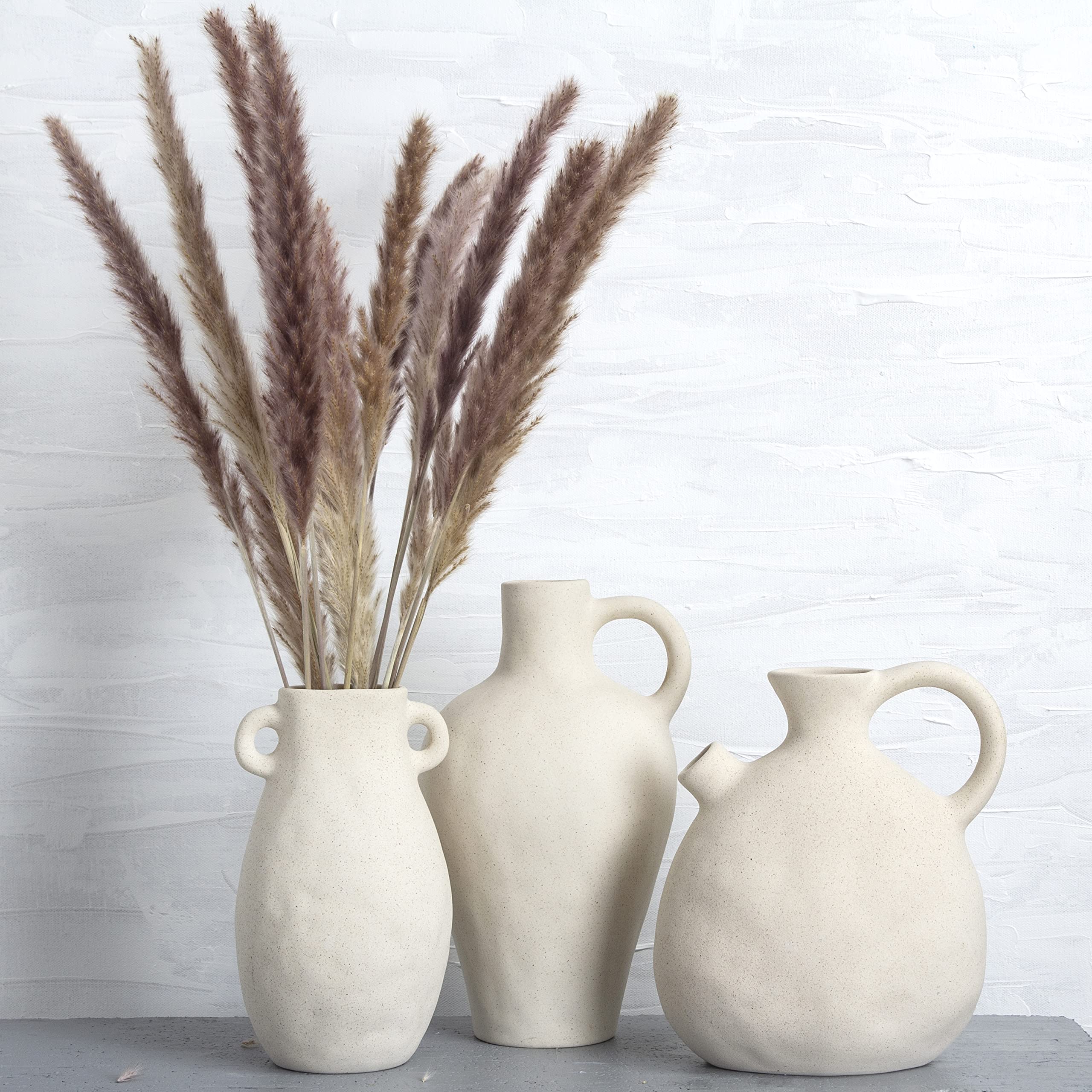 Greek-Inspired White Ceramic Vase – Rustic Neutral Pottery for Home Decor