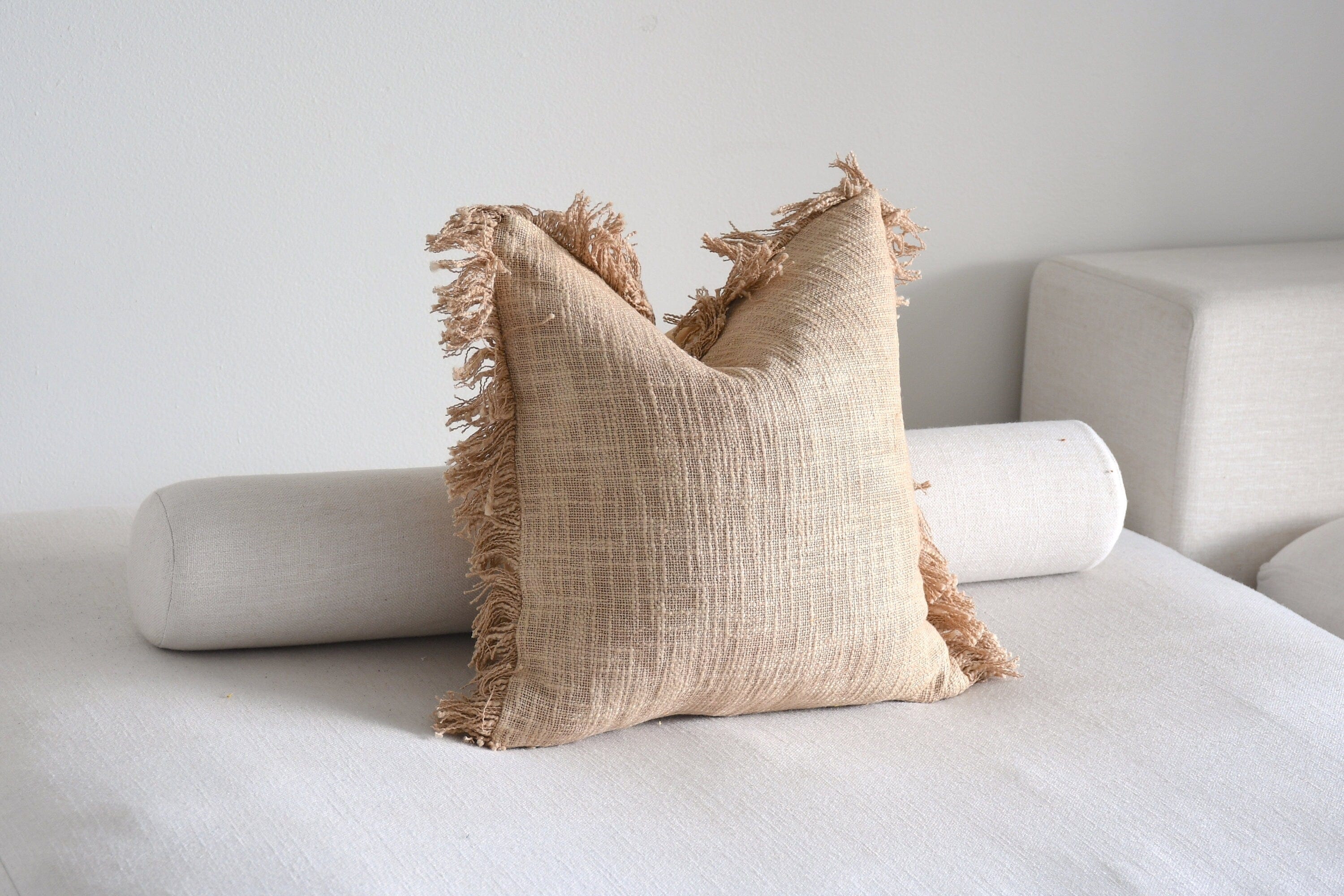 Hand-Woven Cotton Pillow Covers from India - 16x16 - Boho Decor - (Insert Not Included)