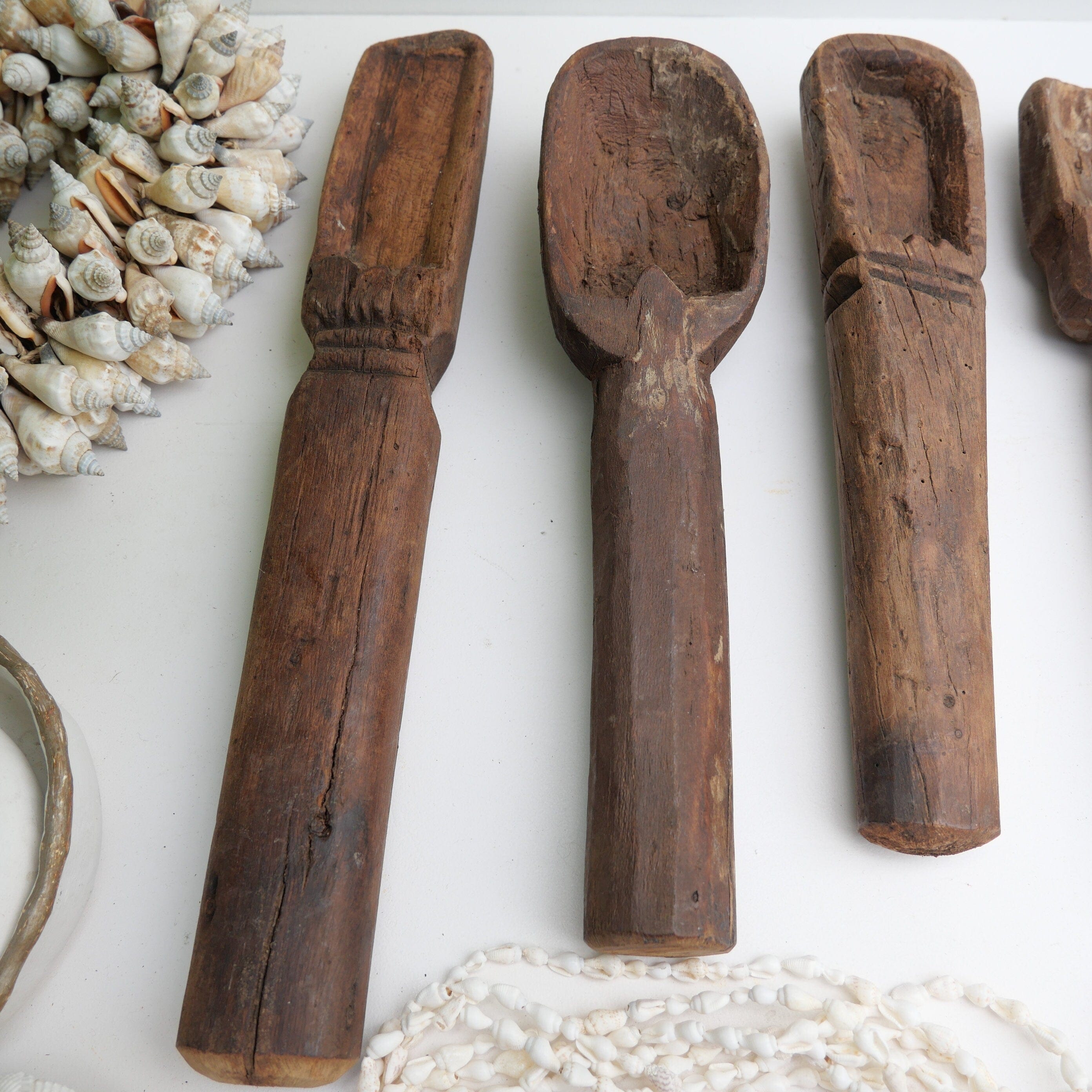 Handcarved Old Rustic Wooden Rice Spoon – Vintage Boho Kitchen Decor