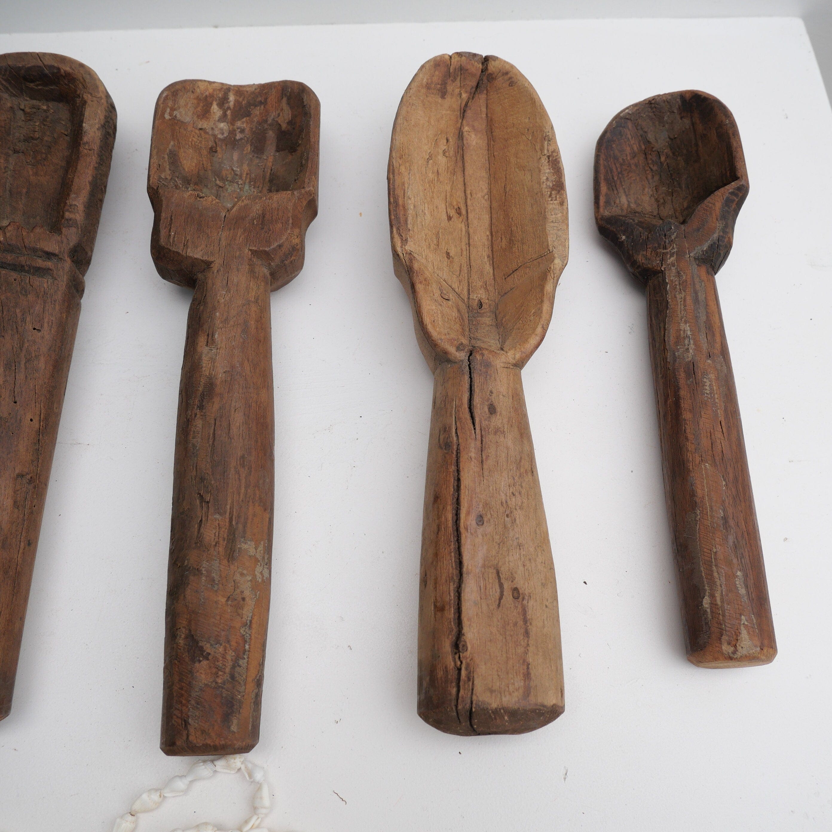 Handcarved Old Rustic Wooden Rice Spoon – Vintage Boho Kitchen Decor