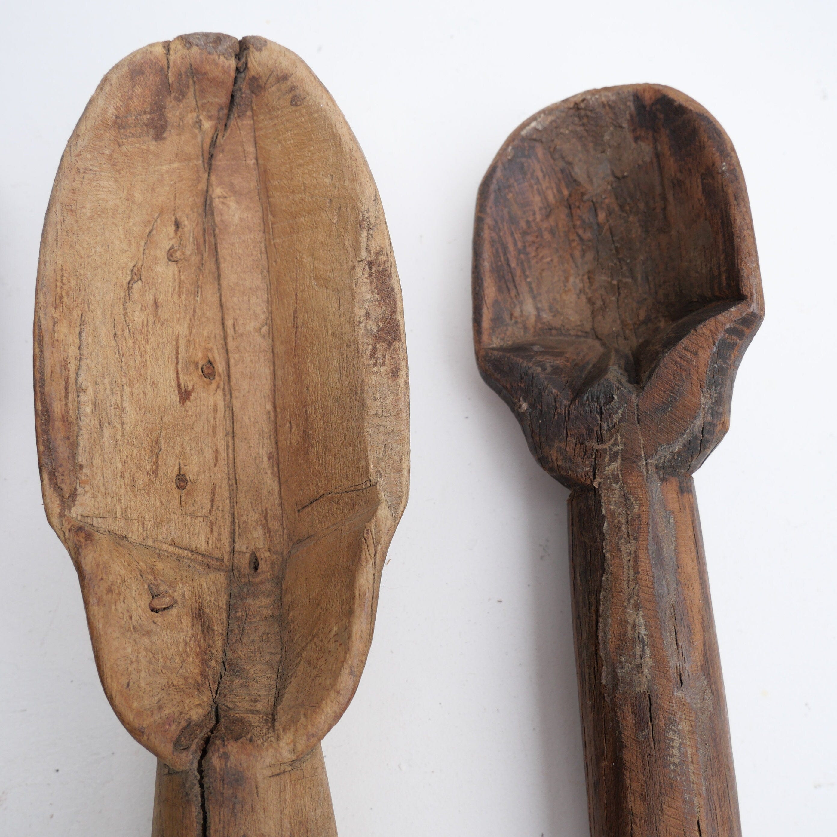 Handcarved Old Rustic Wooden Rice Spoon – Vintage Boho Kitchen Decor