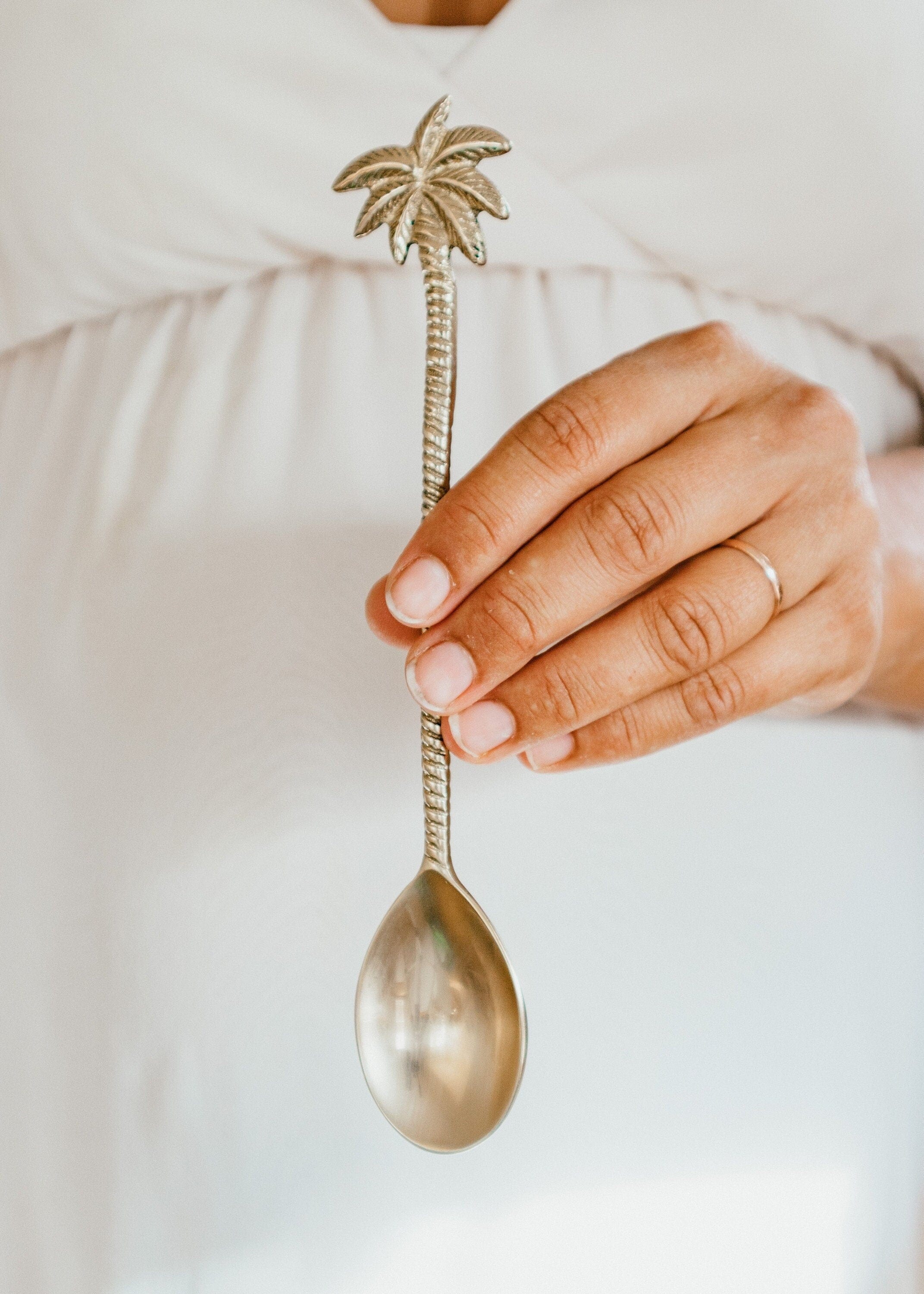 Handcrafted Gold Brass Spoons for Smoothie Bowls – Perfect for Food Styling and Photography