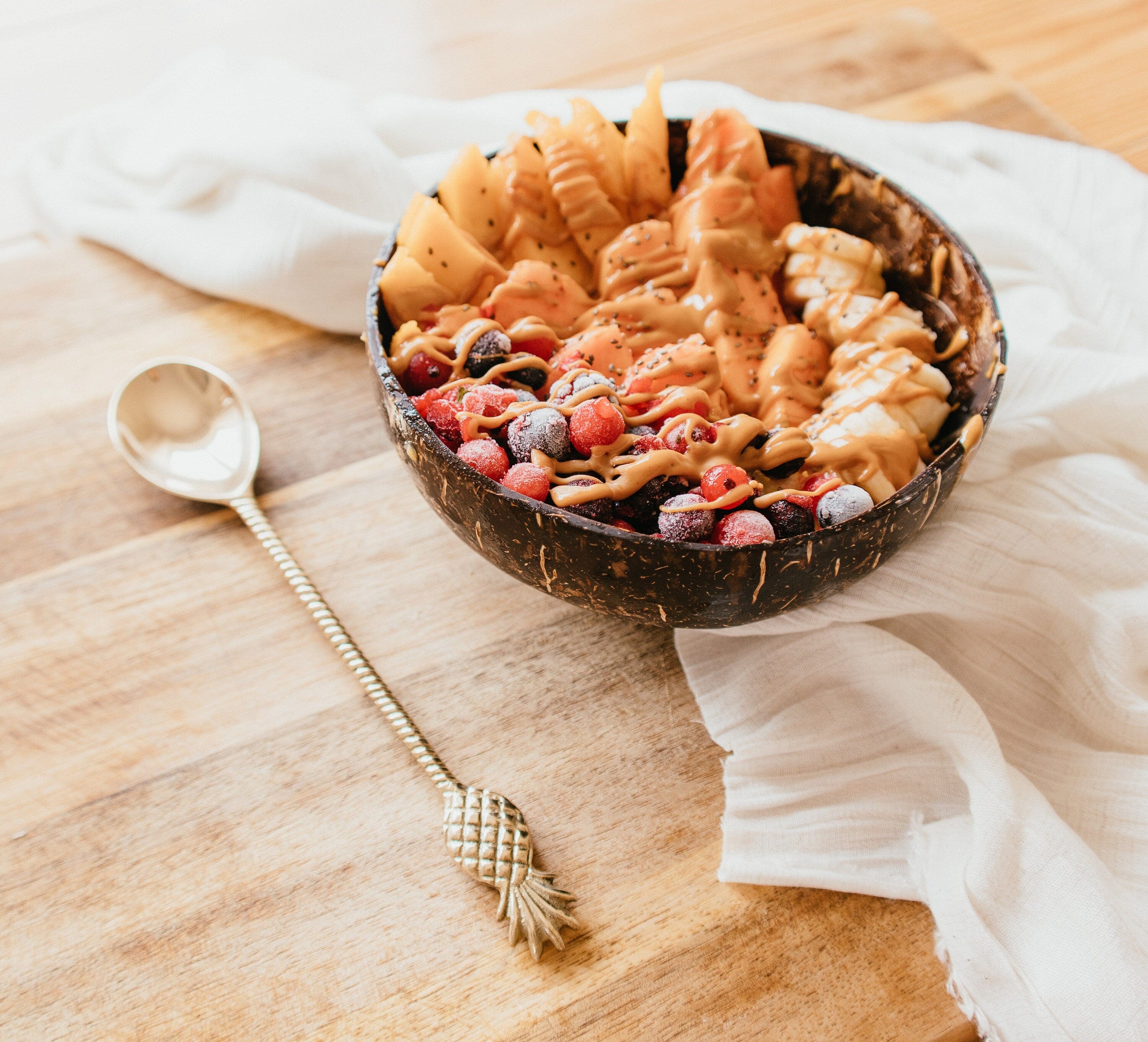 Handcrafted Gold Brass Spoons for Smoothie Bowls – Perfect for Food Styling and Photography