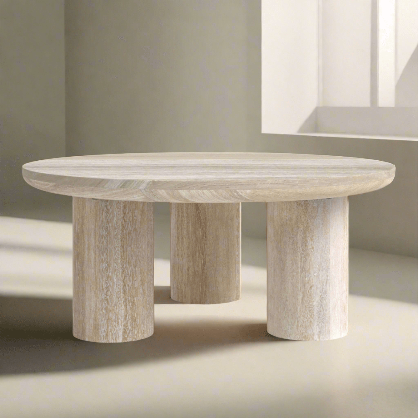 Handcrafted Mango Wood Coffee Table - Minimalist Design with Distressed Finish for Rustic Charm