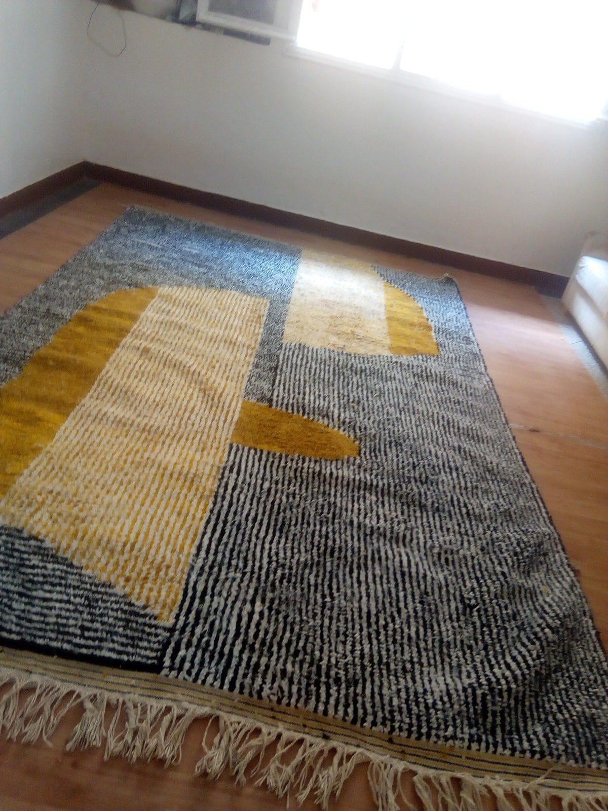 Handcrafted Moroccan Wool Rug, Beni Ourain Style with Azilal Berber Design in Brown