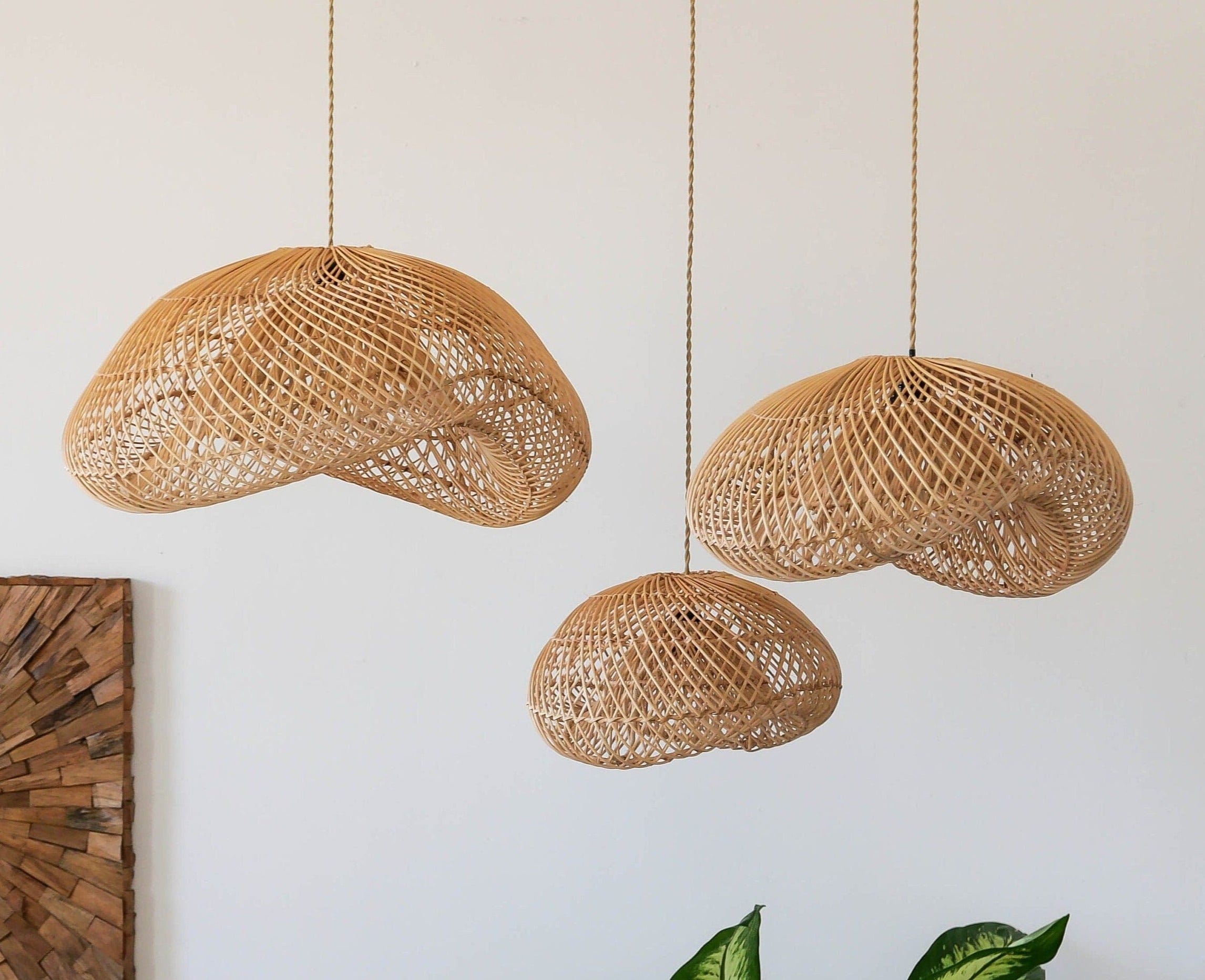 Handcrafted Natural Rattan Lampshade – Versatile Boho and Rustic Home Decor