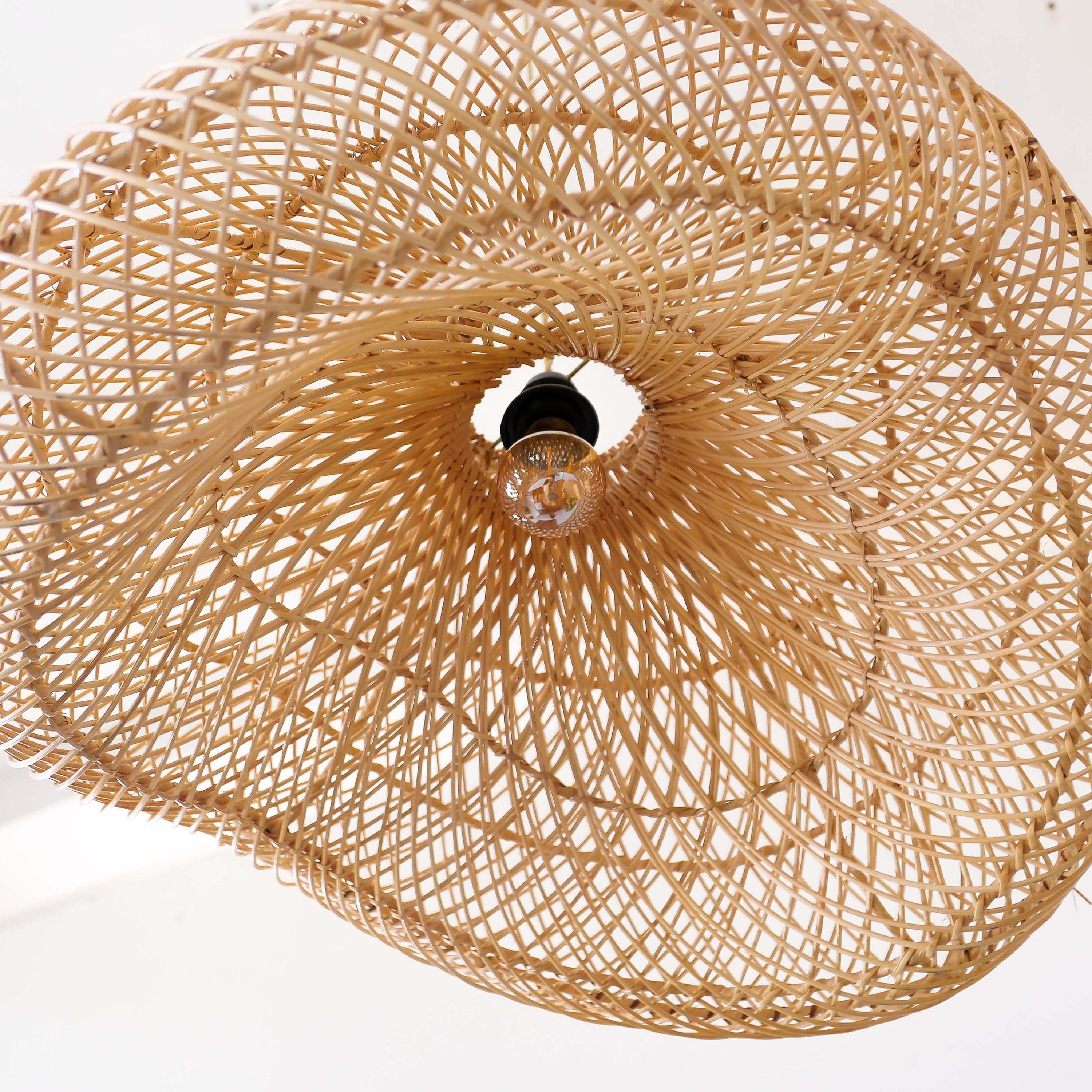 Handcrafted Natural Rattan Lampshade – Versatile Boho and Rustic Home Decor