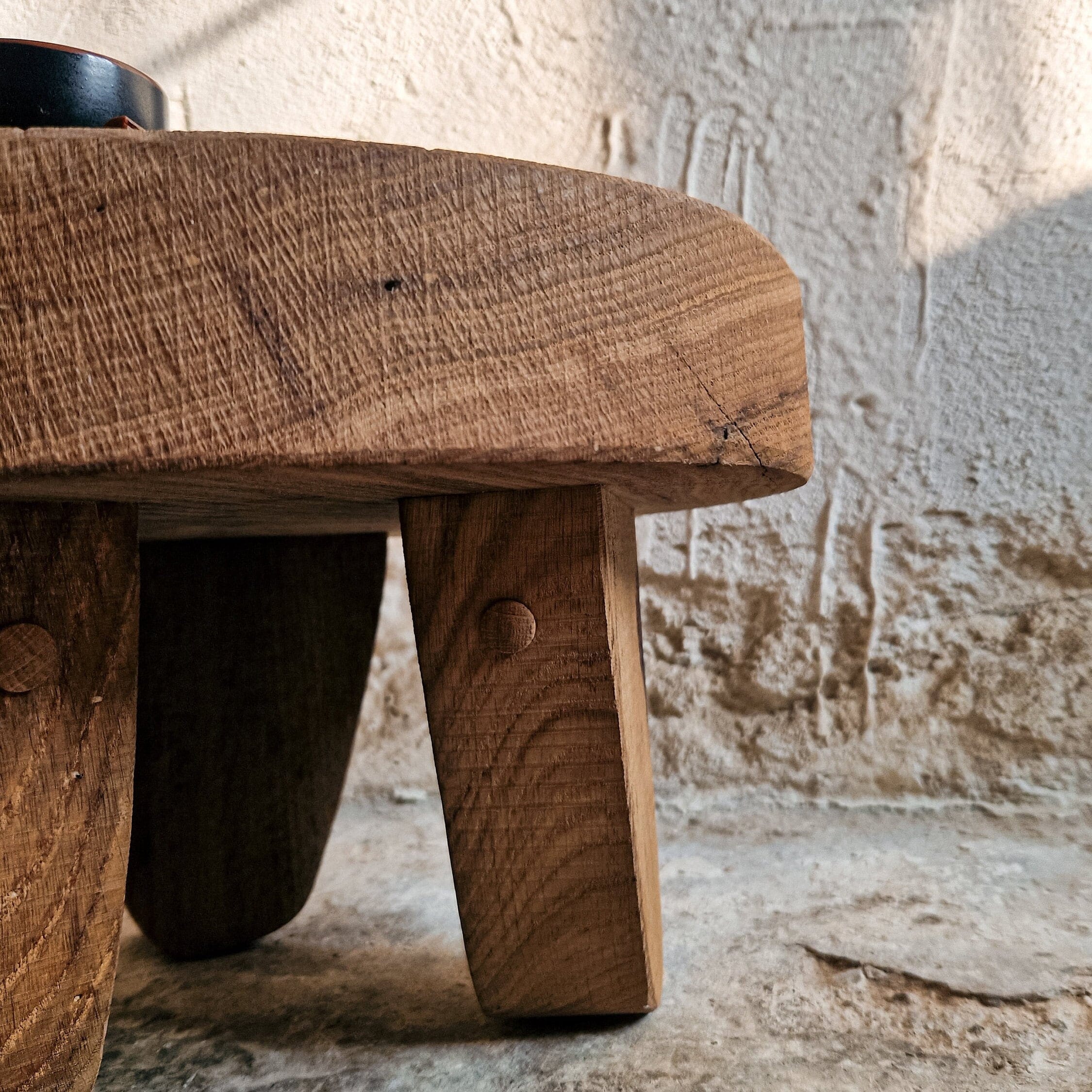 Handcrafted Oak Coffee Table – Reclaimed Wood Oak Coffee Table - Rustic Elegance for Wabi Sabi and Boho Interiors