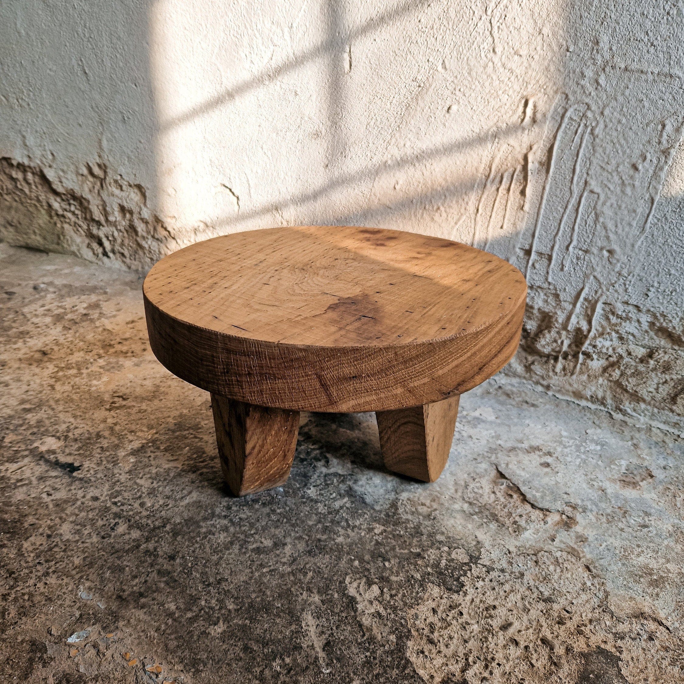 Handcrafted Oak Coffee Table – Reclaimed Wood Oak Coffee Table - Rustic Elegance for Wabi Sabi and Boho Interiors