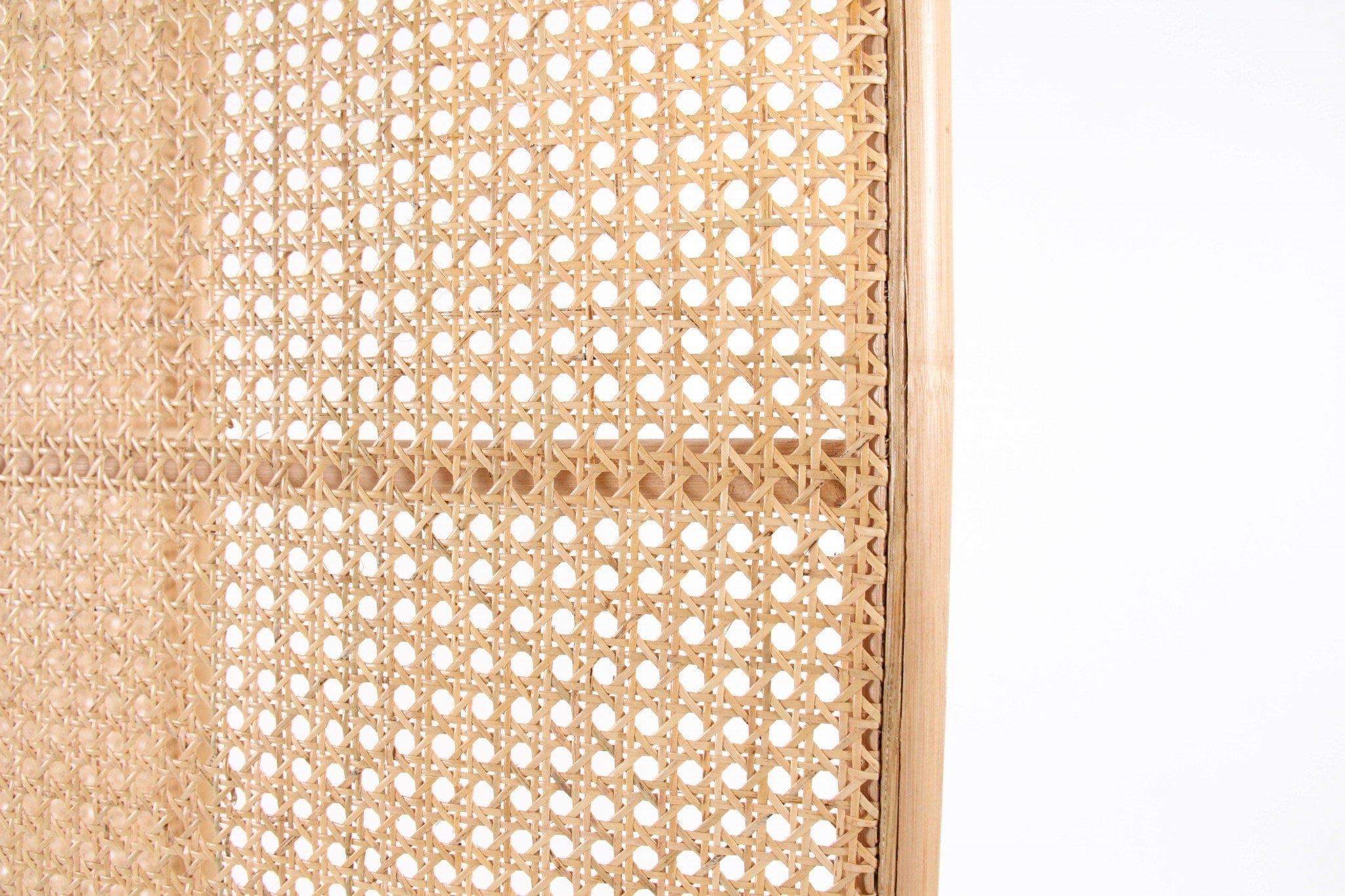 Handcrafted Rattan Room Divider – Natural Wood Folding Screen for Stylish Privacy