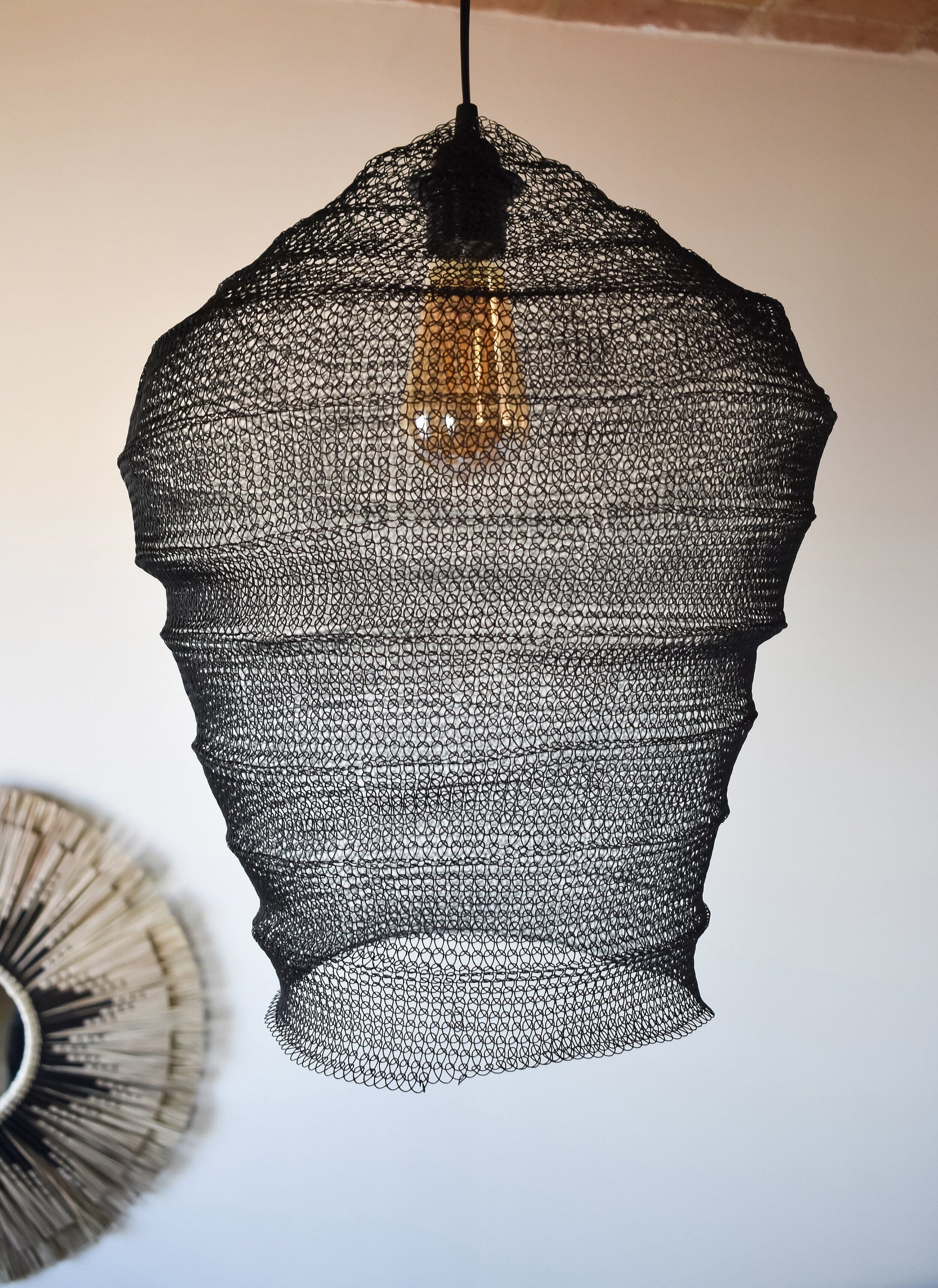 Handcrafted Sumba Metal Wire Pendant Lampshade | Boho and Modern Home Decor