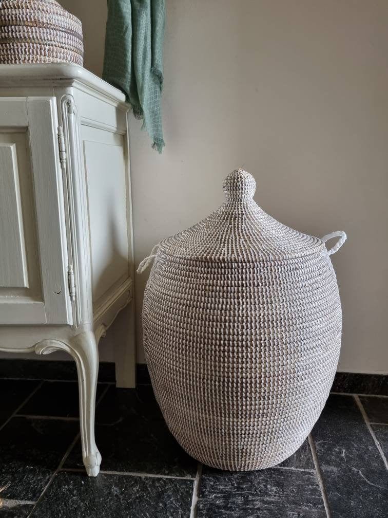 Handmade African Fairtrade Seagrass Basket - Versatile Home Storage and Decor Solution - 64cm Height