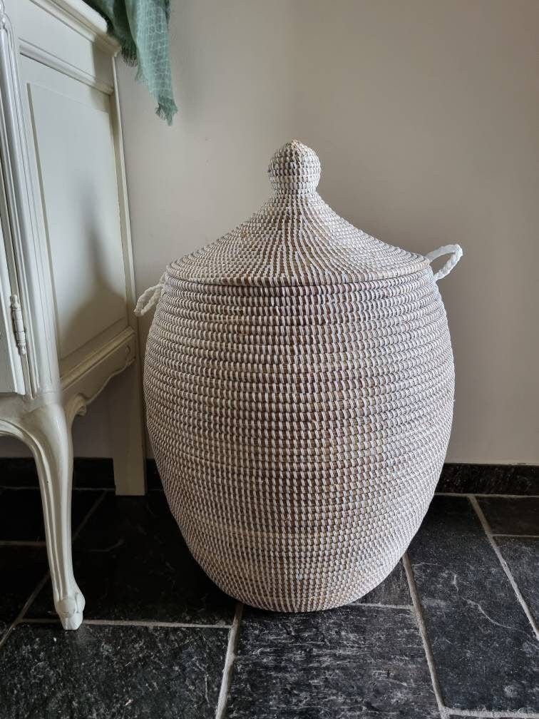 Handmade African Fairtrade Seagrass Basket - Versatile Home Storage and Decor Solution - 64cm Height