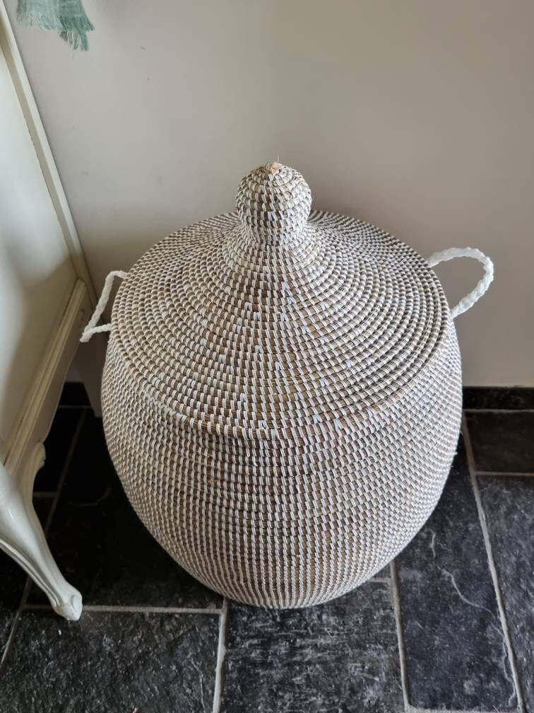 Handmade African Fairtrade Seagrass Basket - Versatile Home Storage and Decor Solution - 64cm Height