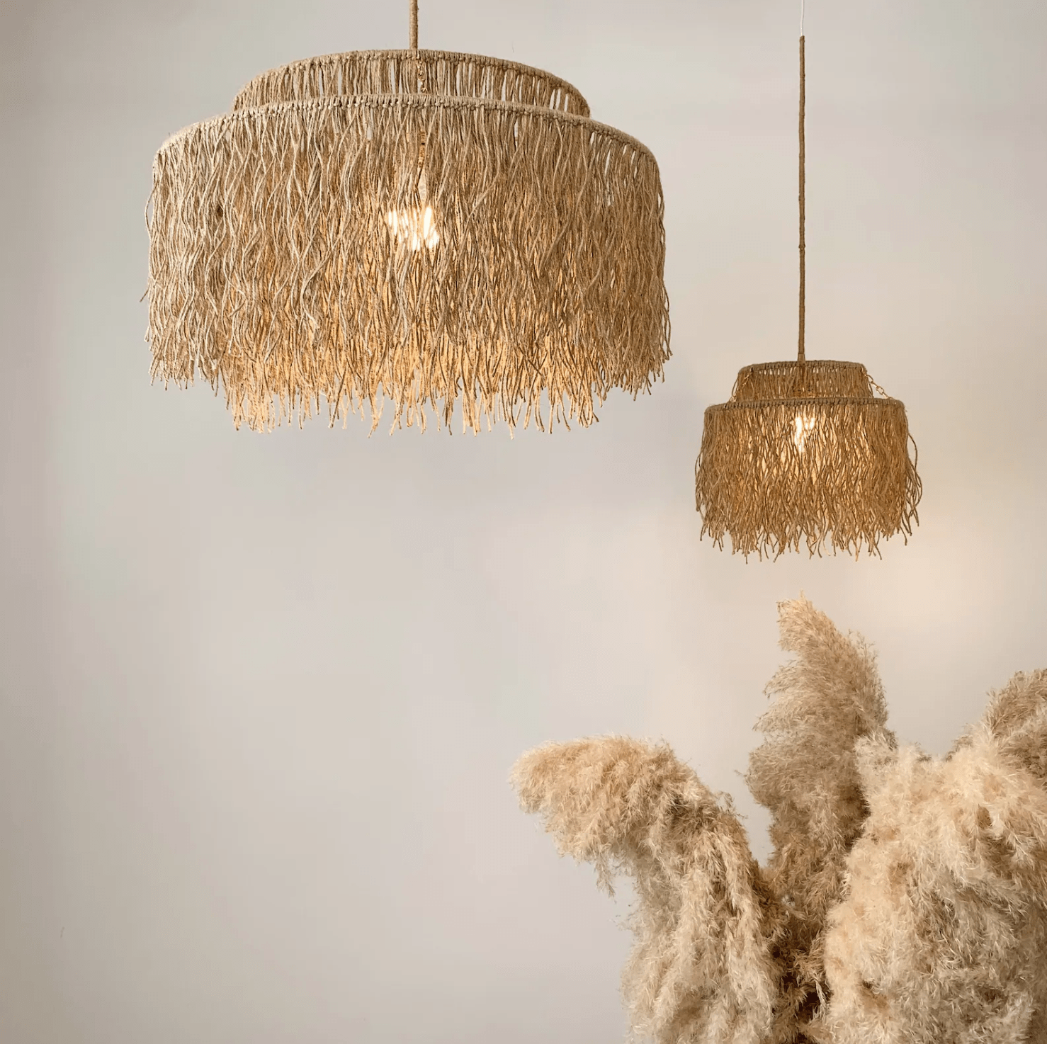 Handmade Jute Fringe Chandelier for Boho Decor: Enhance Your Space Naturally