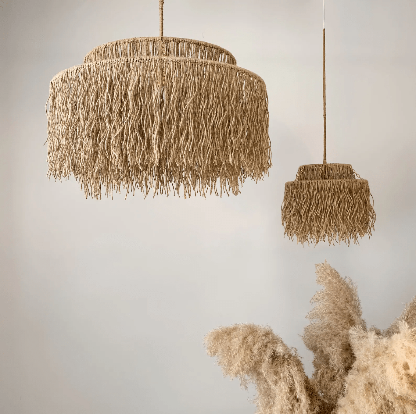 Handmade Jute Fringe Chandelier for Boho Decor: Enhance Your Space Naturally