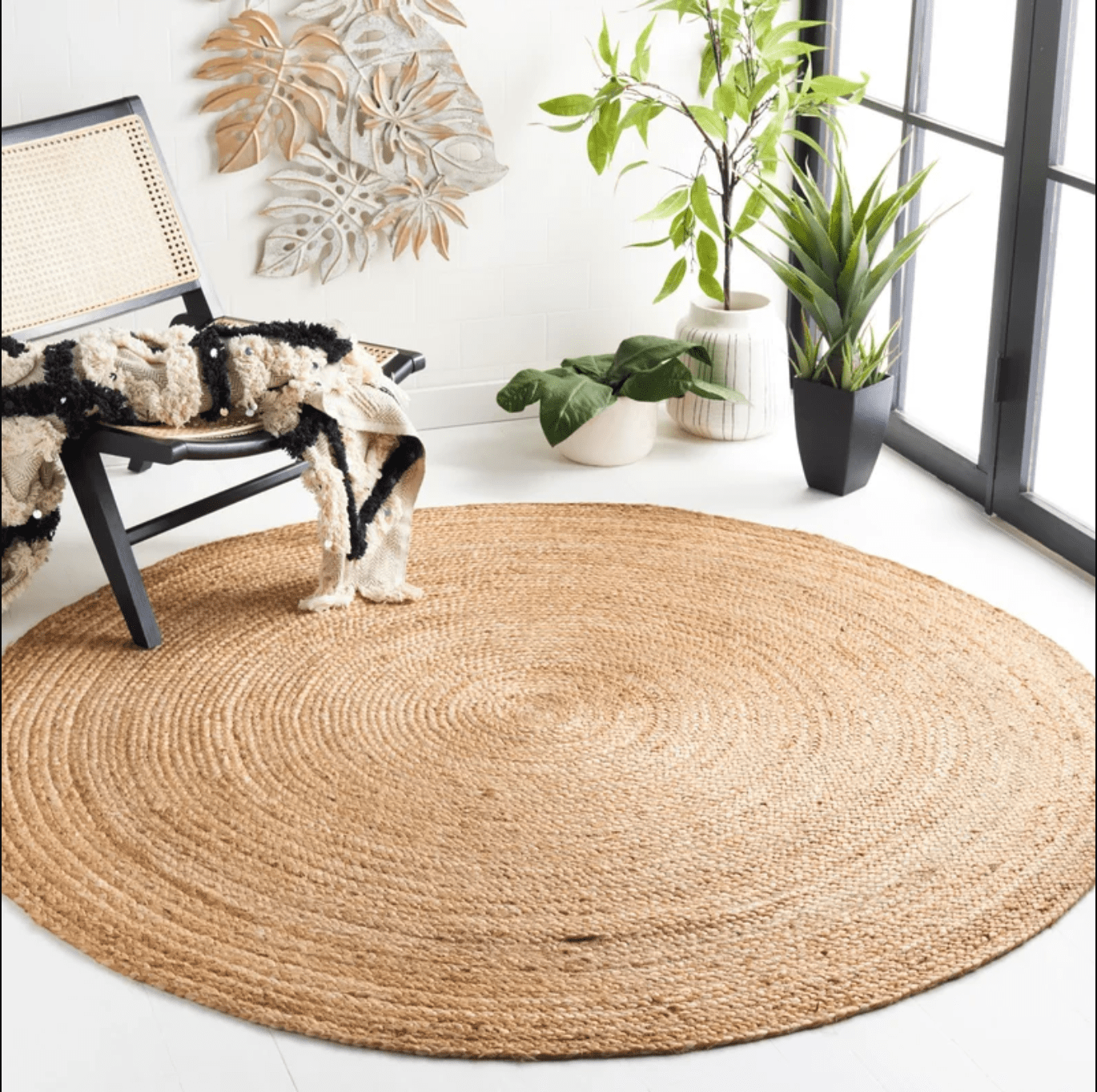 Handmade Natural Jute/Sisal Flatweave Rug - Versatile Home Decor Accent for High Traffic Areas